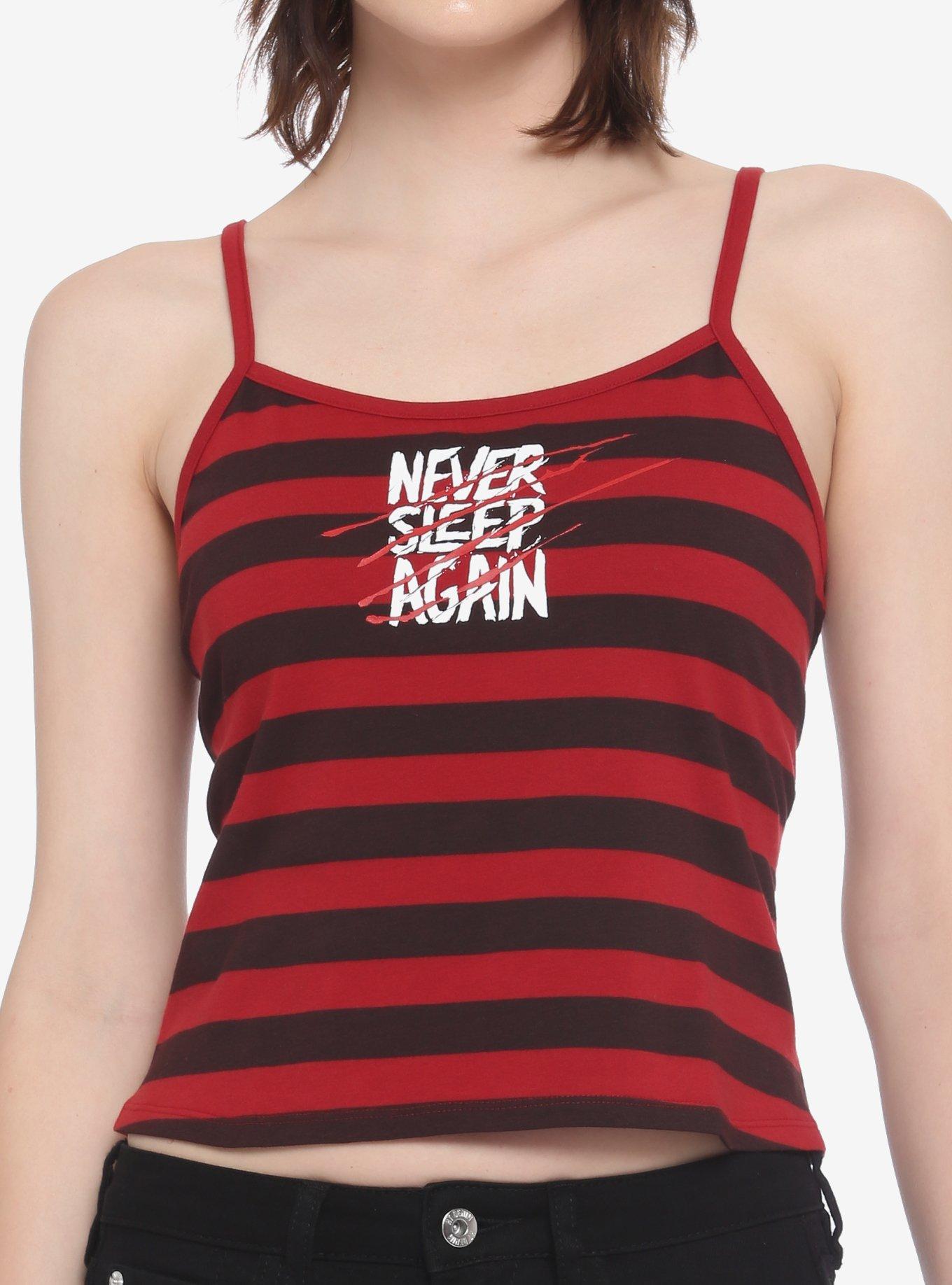 A Nightmare On Elm Street Never Sleep Again Stripe Girls Strappy Tank Top, MULTI, hi-res