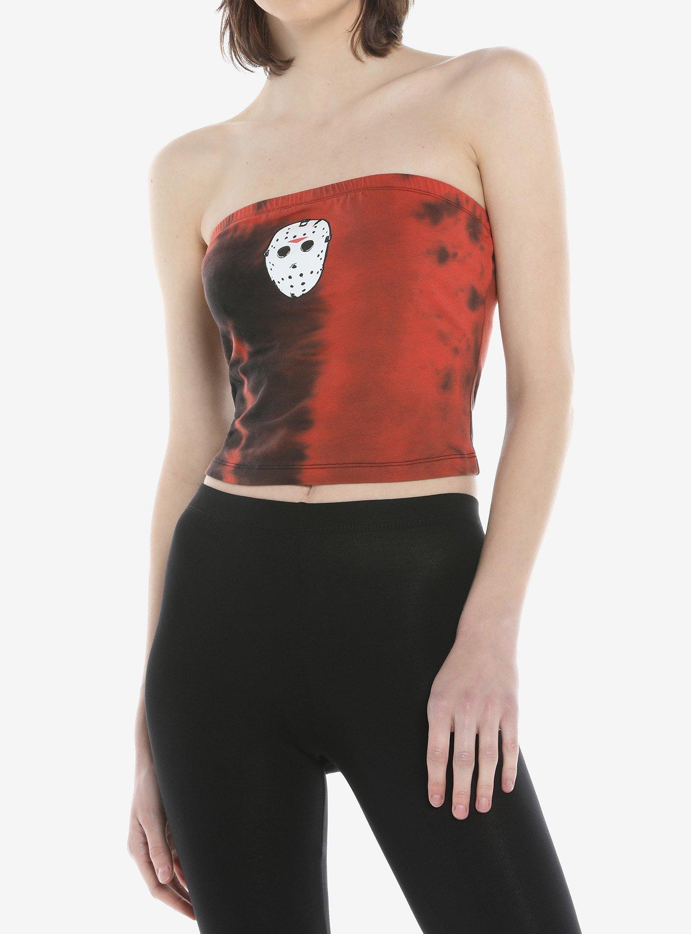 Friday The 13th Jason Mask Tie-Dye Girls Tube Top, MULTI, hi-res