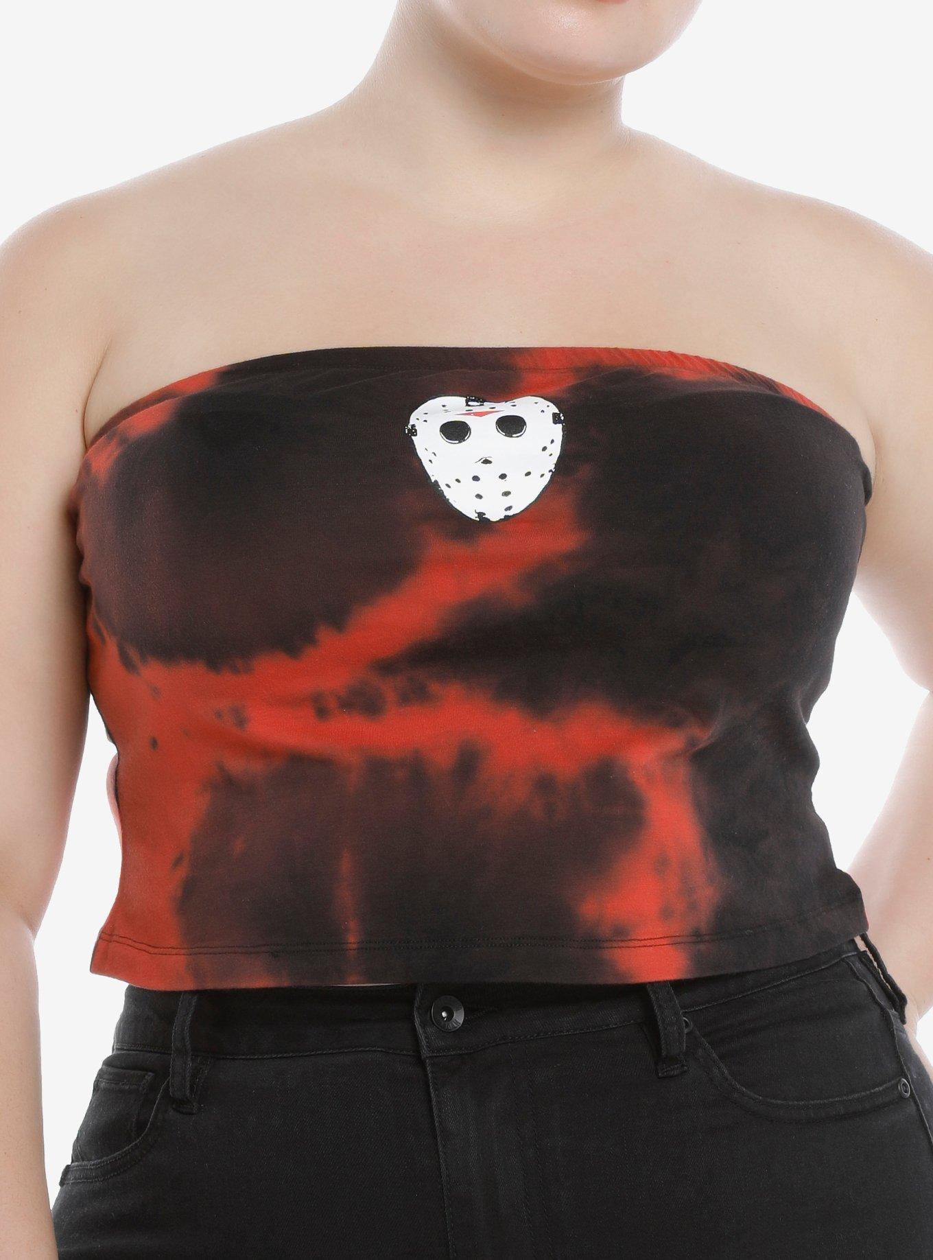 Friday The 13th Jason Mask Tie-Dye Girls Tube Top Plus Size, MULTI, hi-res