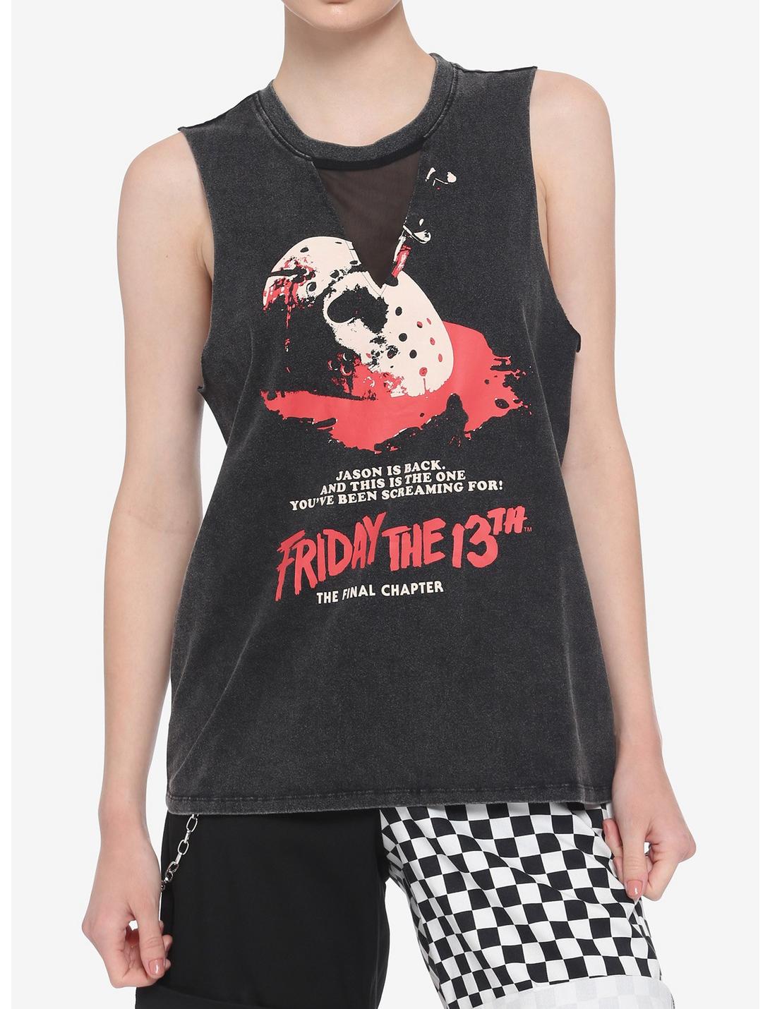 Friday The 13th: The Final Chapter Poster Mesh Insert Girls Muscle Top, MULTI, hi-res