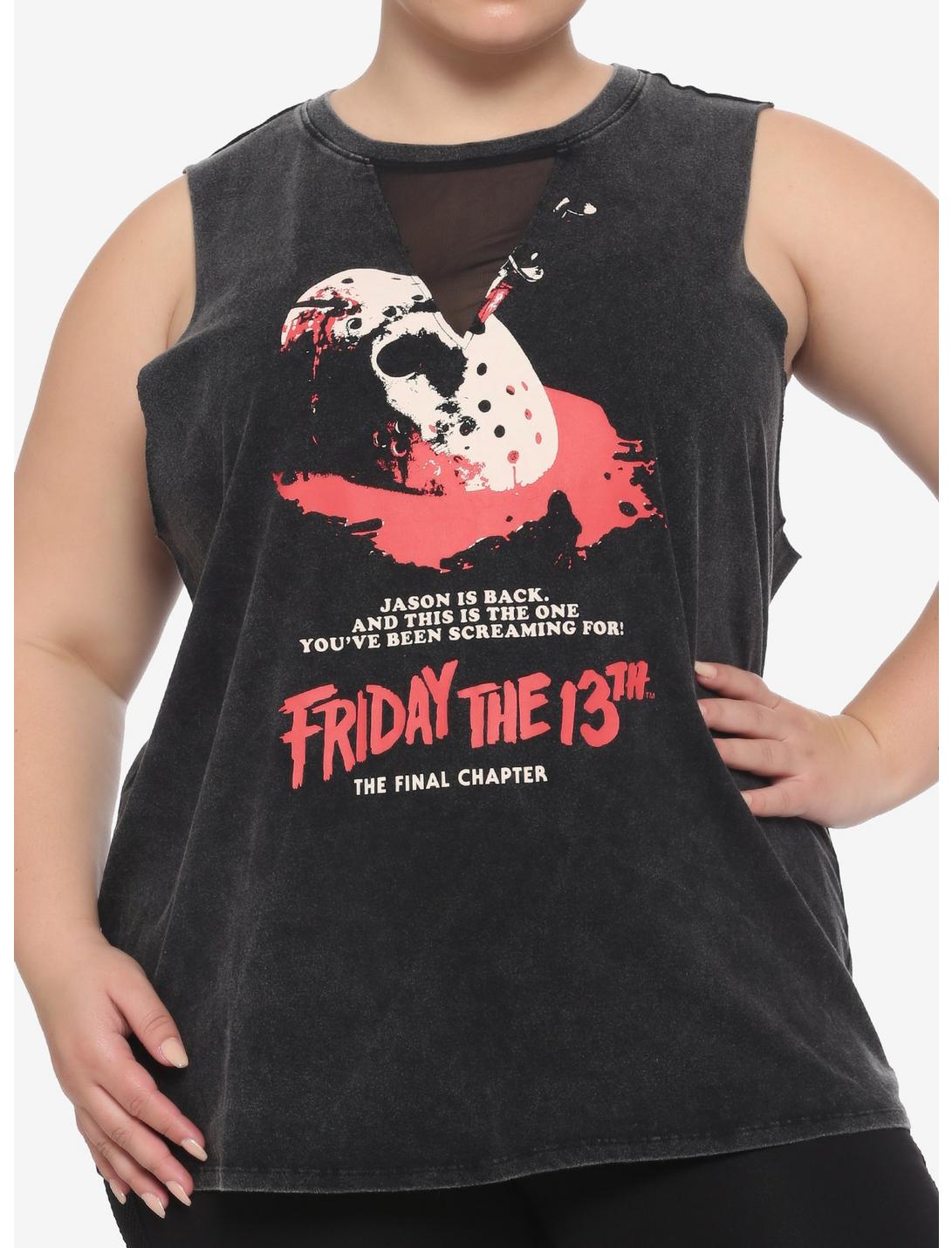 Friday The 13th: The Final Chapter Poster Mesh Insert Girls Muscle Top Plus Size, MULTI, hi-res