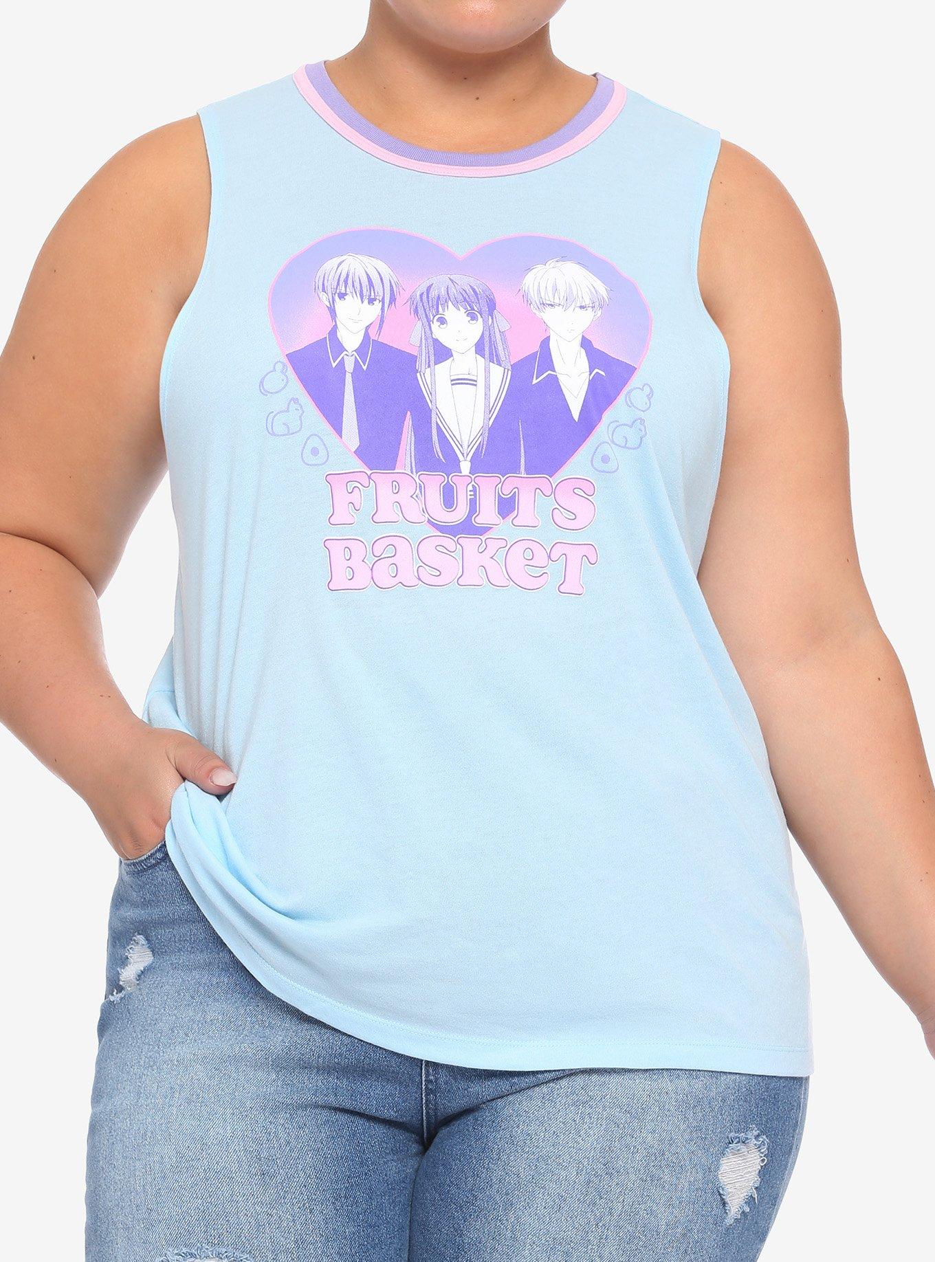 Fruits Basket Pastel Trio Girls Muscle Top Plus Size, MULTI, hi-res