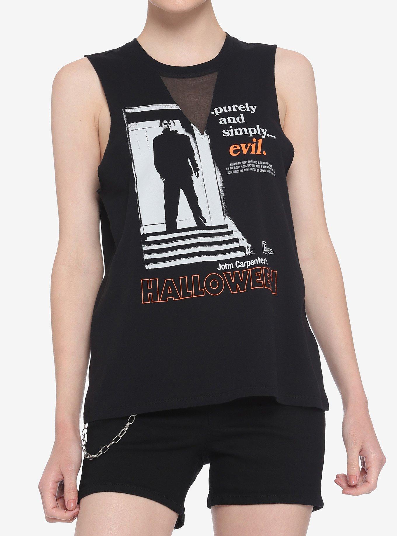 Halloween Evil Mesh Insert Girls Muscle Top, MULTI, hi-res