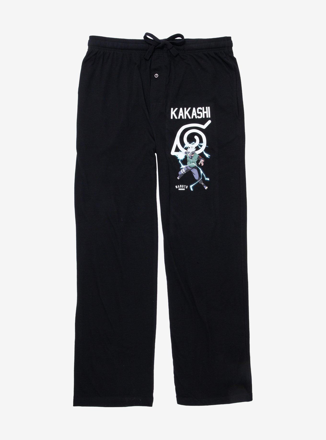 Naruto Shippuden Kakashi Lightning Sleep Pants - BoxLunch Exclusive, BLACK, hi-res