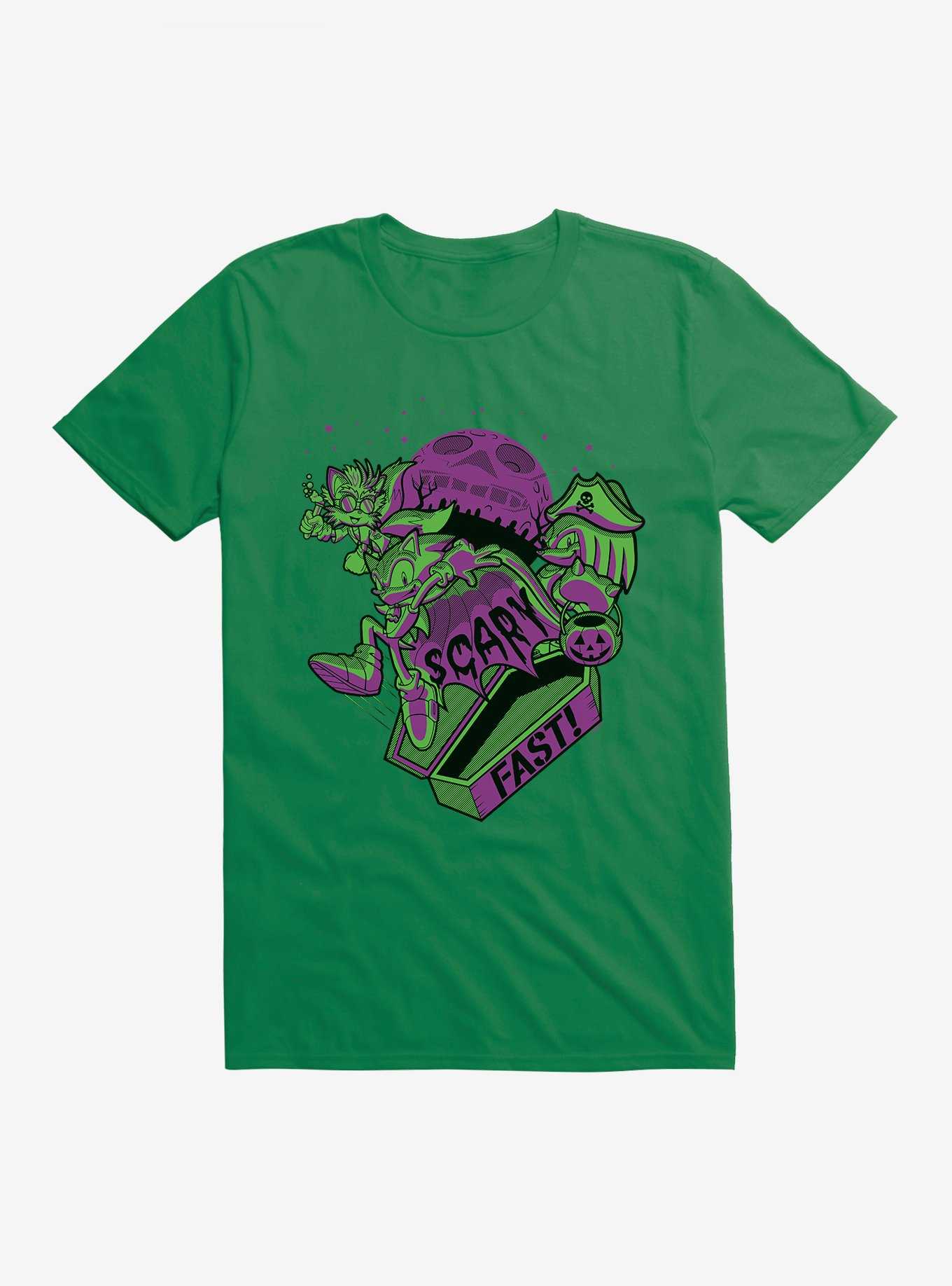 Sonic The Hedgehog Halloween Scary Fast Trio T-Shirt, KELLY GREEN, hi-res