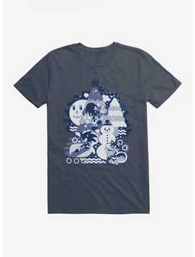 Sonic The Hedgehog Winter Snow Friends Blue Tone T-Shirt, , hi-res