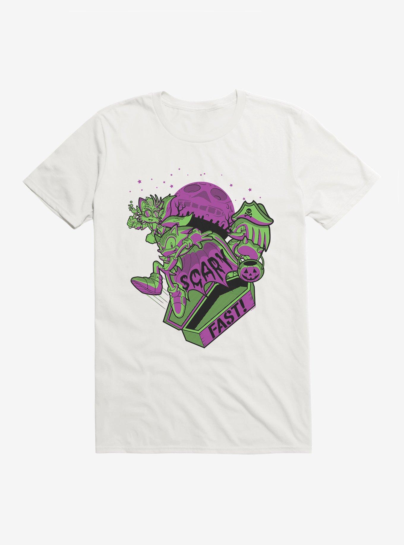 Sonic The Hedgehog Halloween Scary Fast Trio T-Shirt, WHITE, hi-res