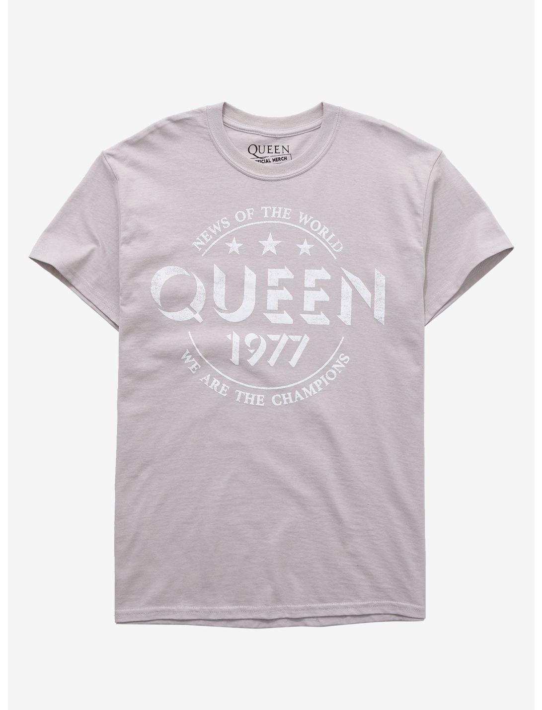 Queen We Are The Champions 1977 Girls T-Shirt, GREY, hi-res