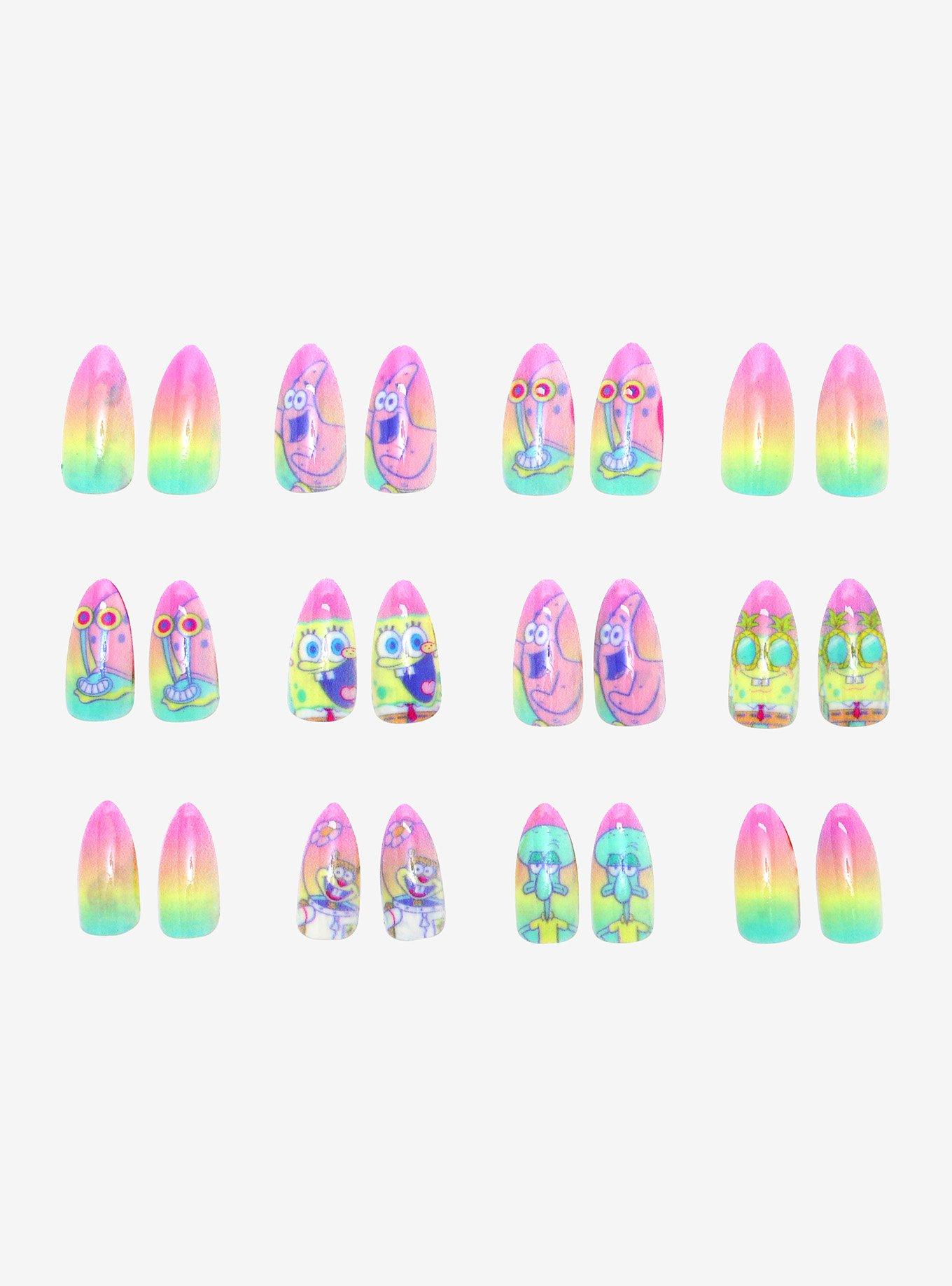 SpongeBob SquarePants Rainbow Press-On Nails, , hi-res