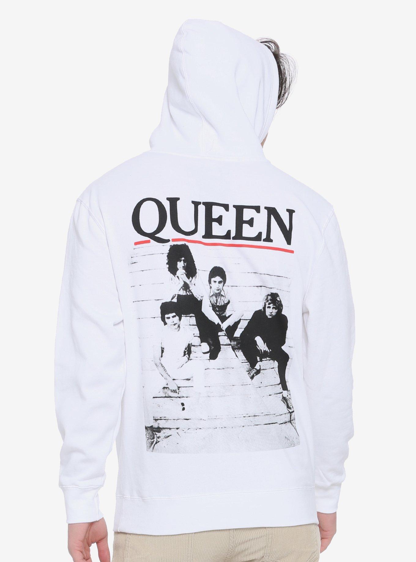 Queen Black & White Photo Hoodie, WHITE, hi-res