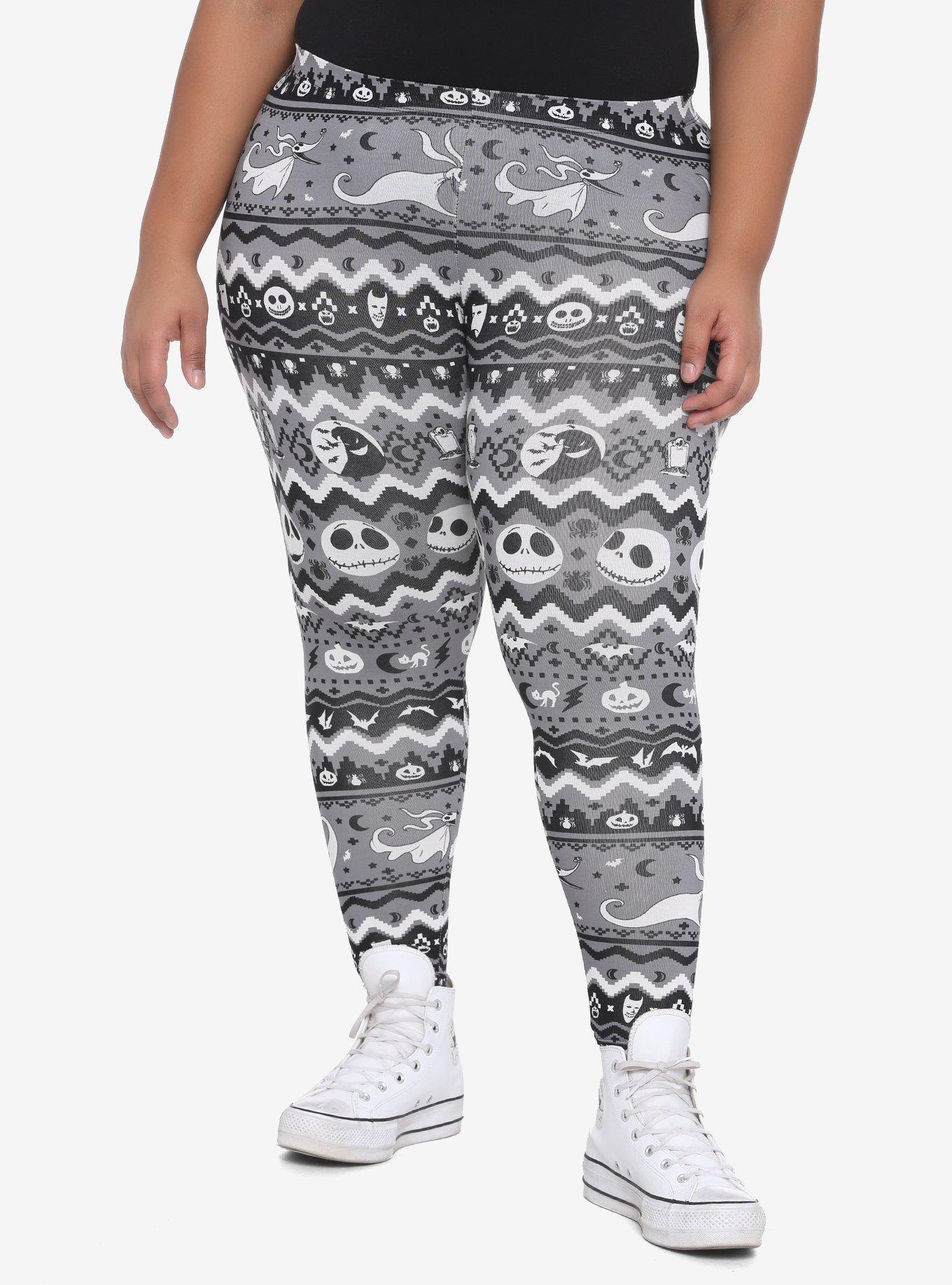 The Nightmare Before Christmas Jack Fair Isle Leggings Plus Size, MULTI, hi-res