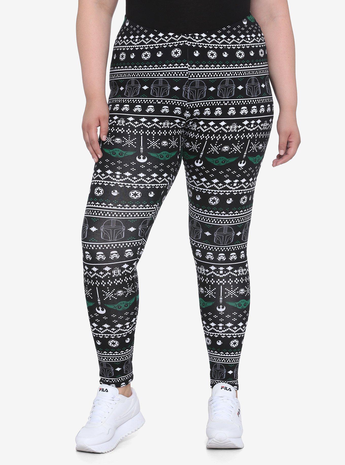 Star Wars The Mandalorian Fair Isle Print Leggings Plus Size, MULTI, hi-res