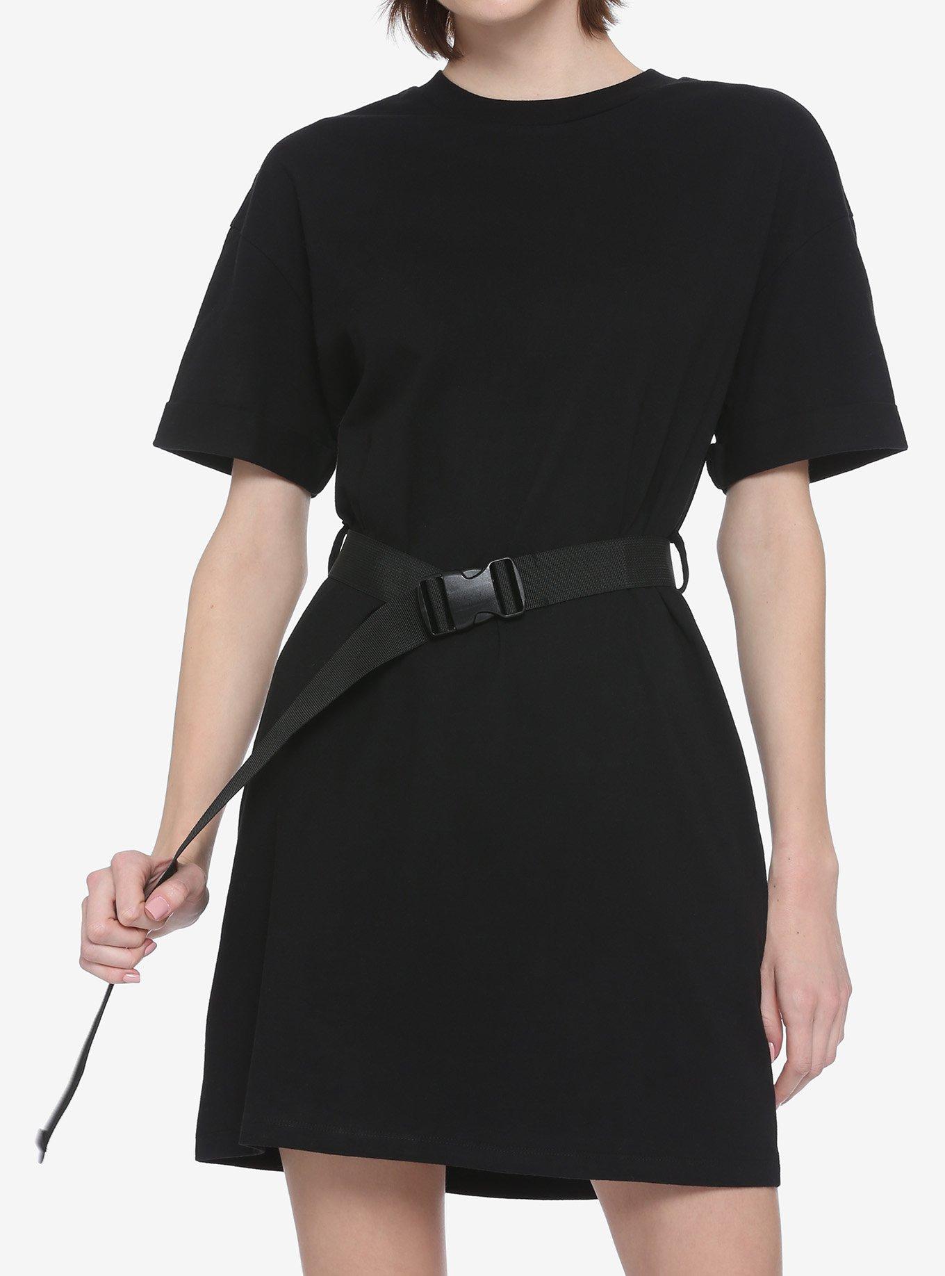 Black Belted T Shirt Dress