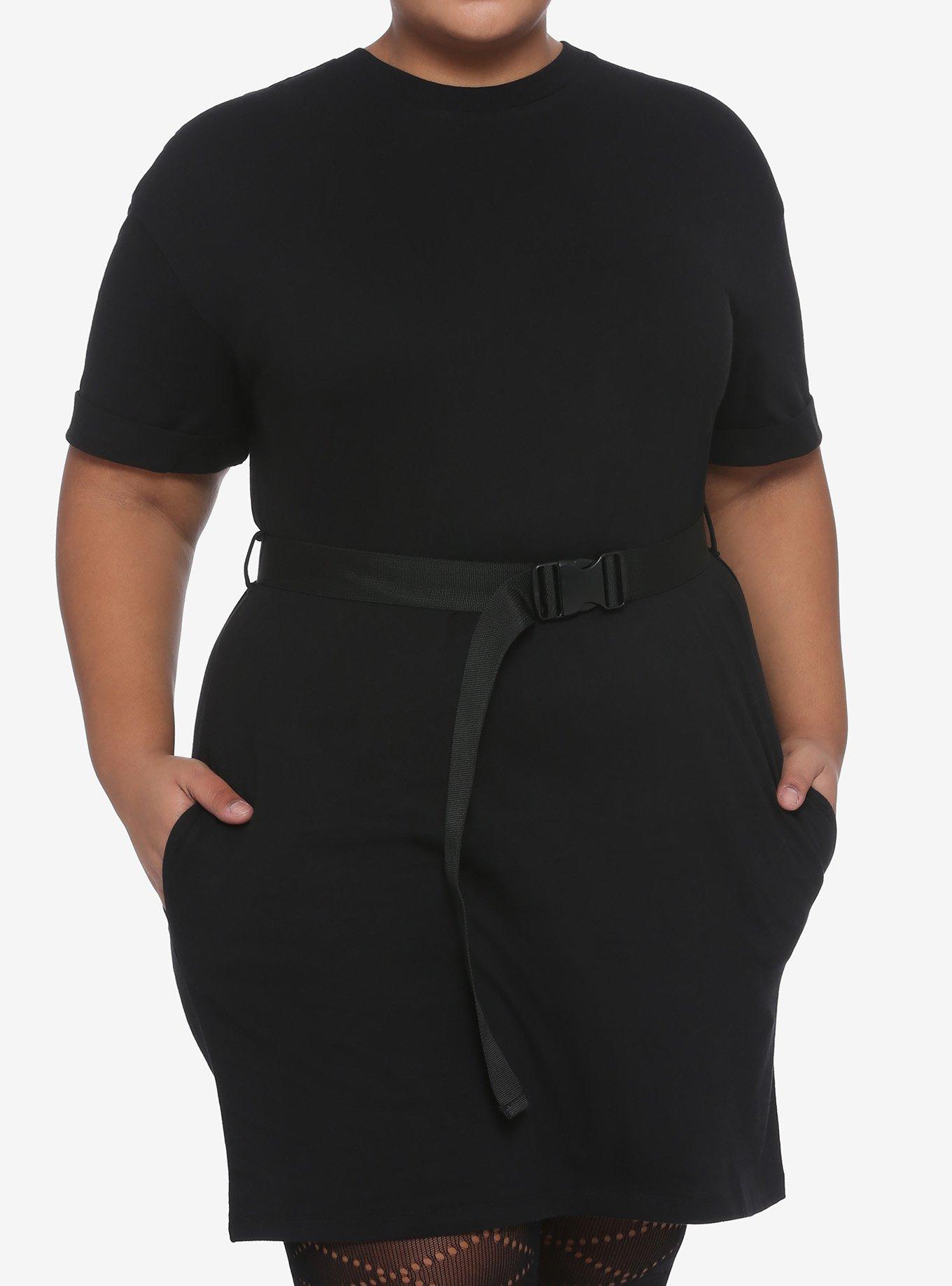 Black Belted T-Shirt Dress Plus Size | Hot Topic