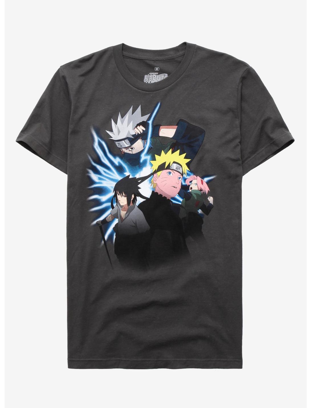 Naruto Shippuden Group Lightning T-Shirt, BLACK, hi-res