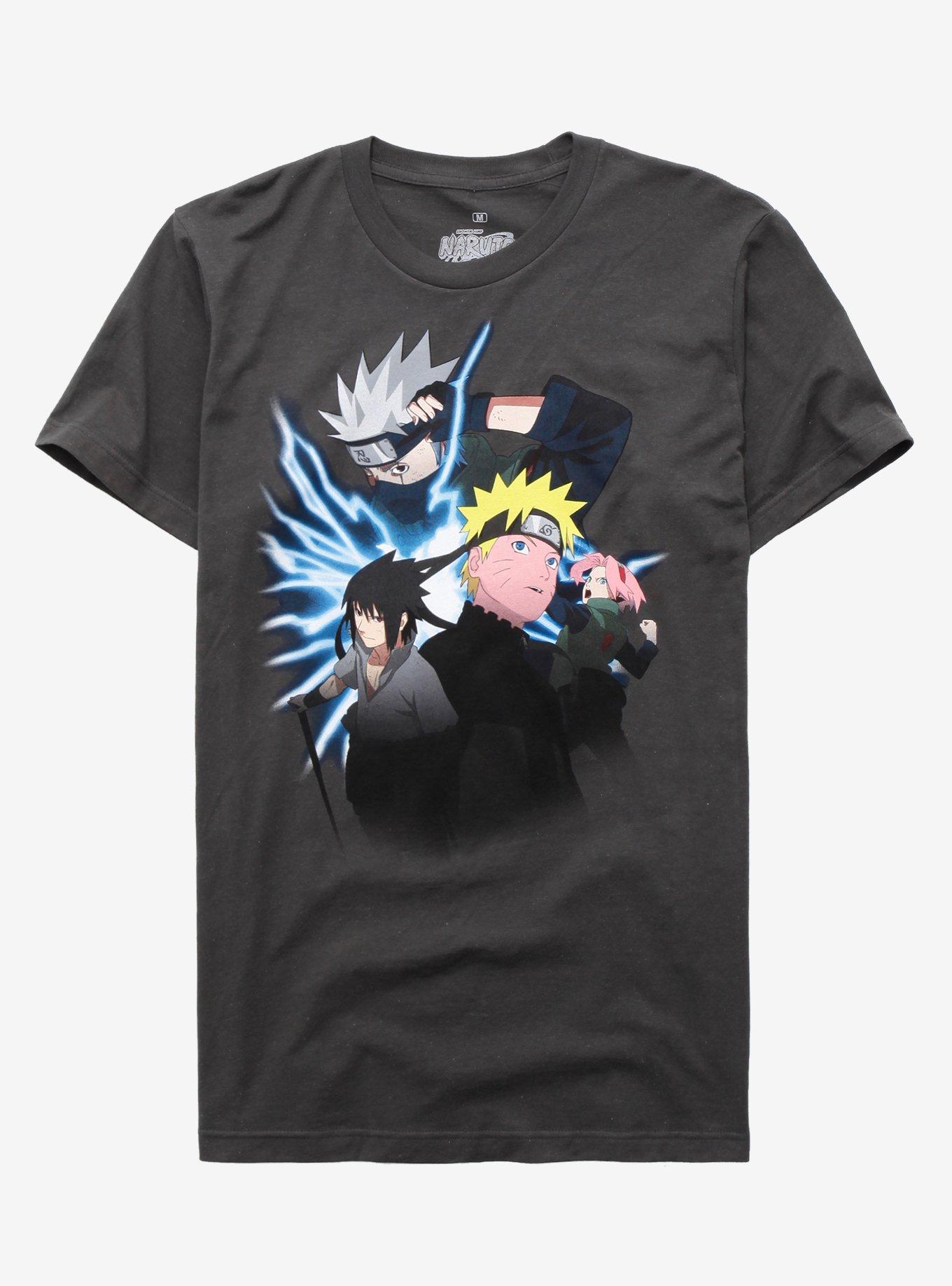 Naruto Shippuden Group Lightning T-Shirt, BLACK, hi-res