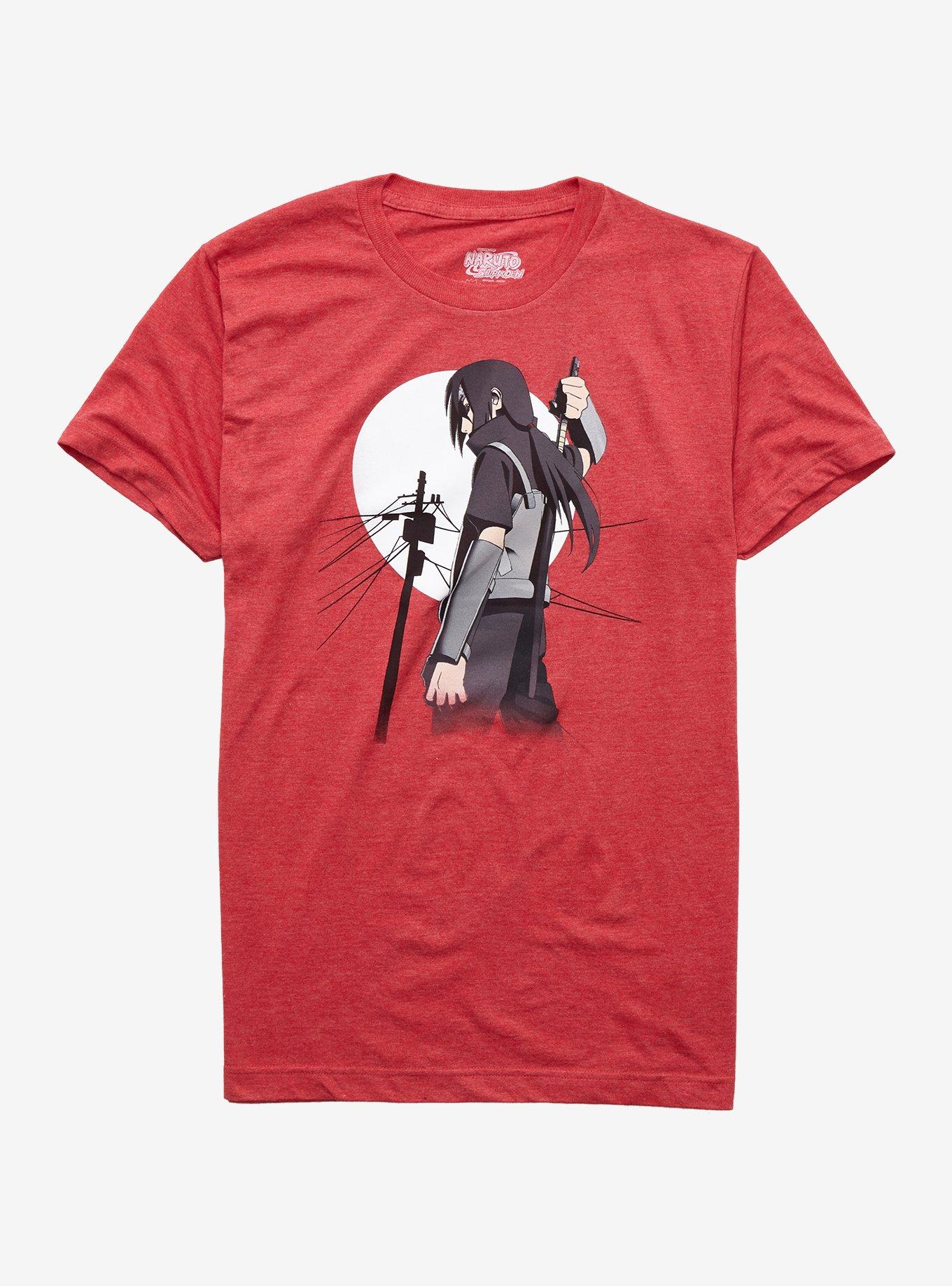 Naruto Shippuden Itachi Moon T-Shirt, RED, hi-res