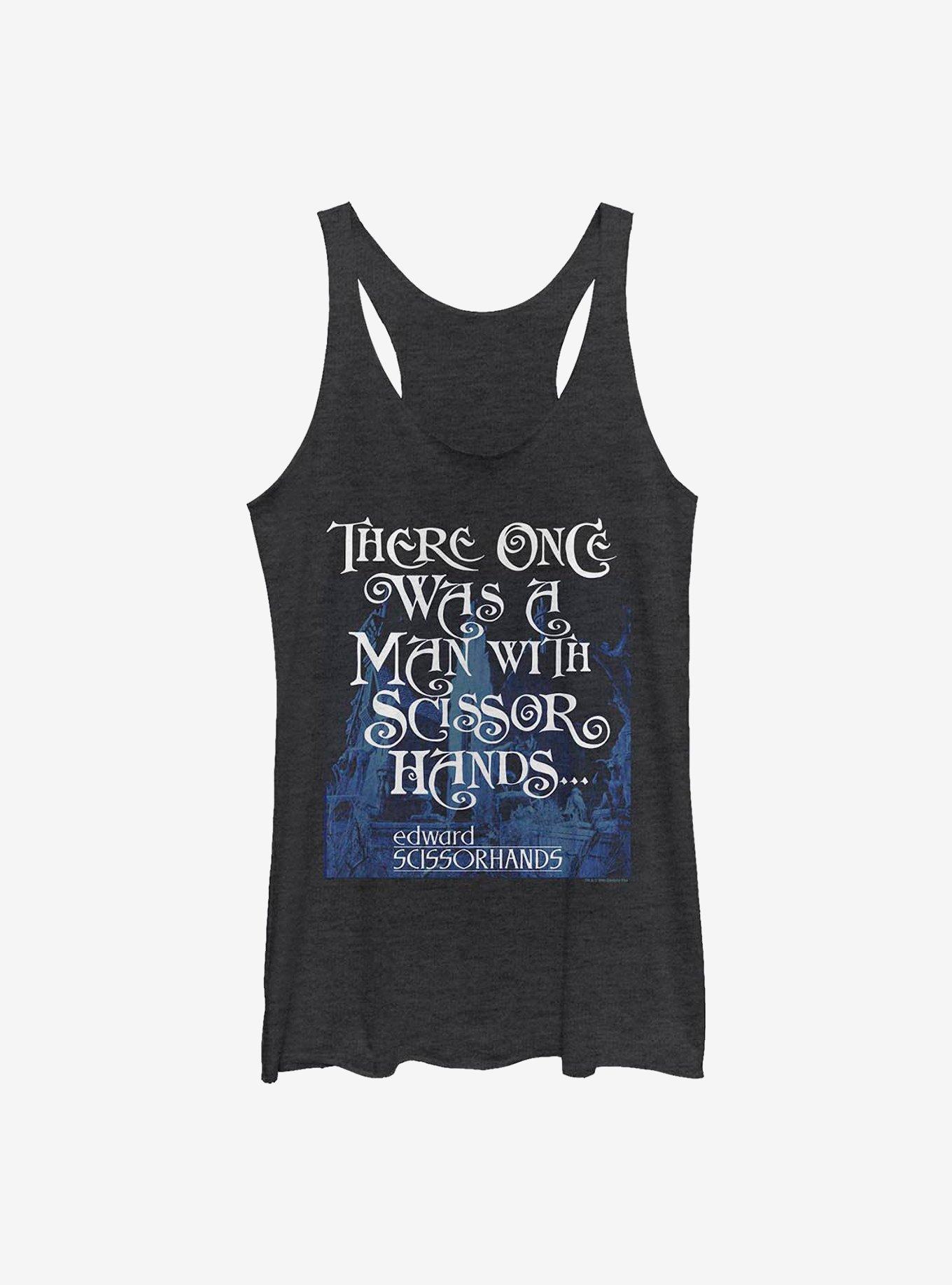 Edward Scissorhands Once Was A Man Girls Tank, BLK HTR, hi-res