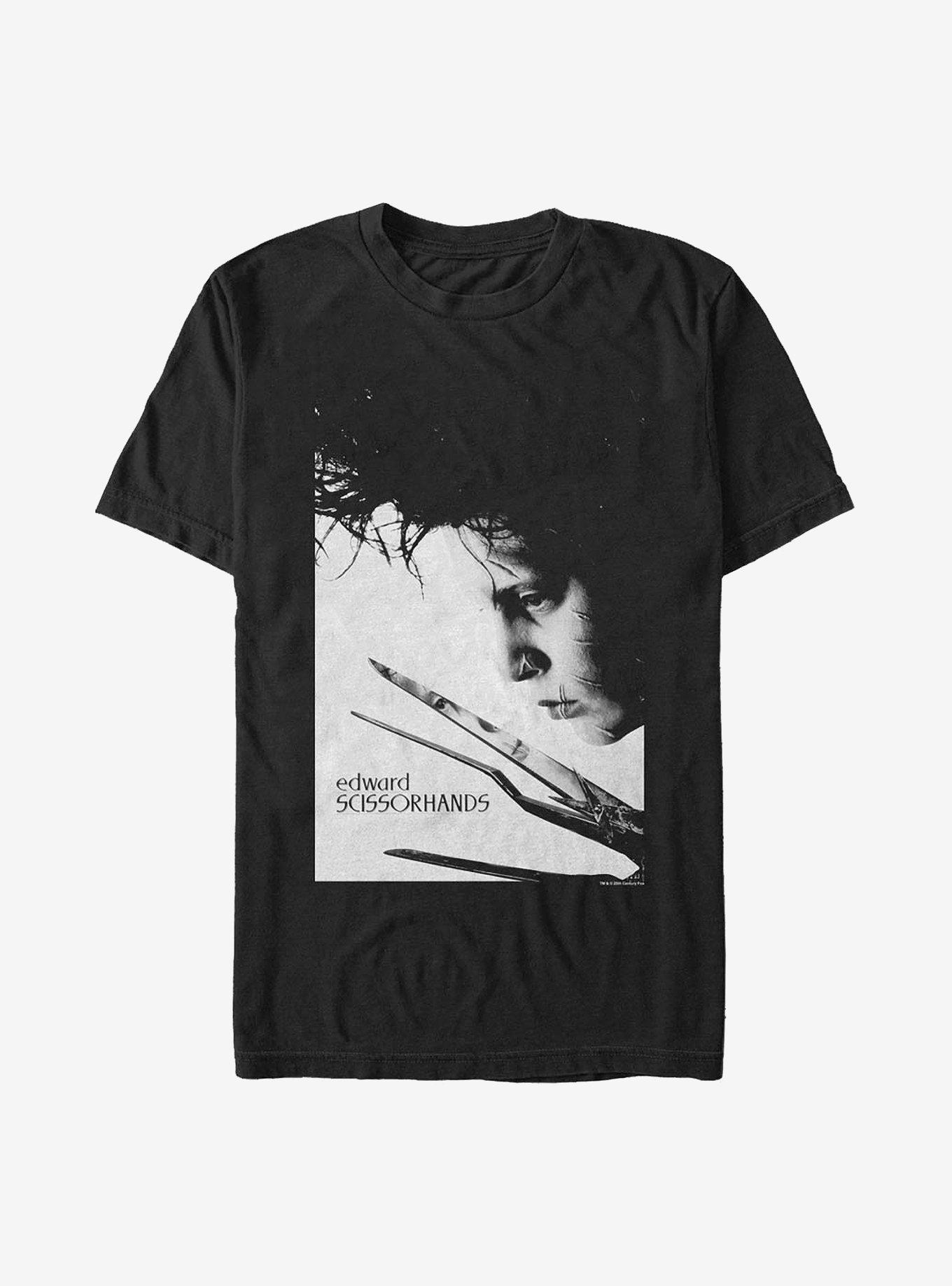 Edward Scissorhands Close Up Poster T-Shirt, BLACK, hi-res