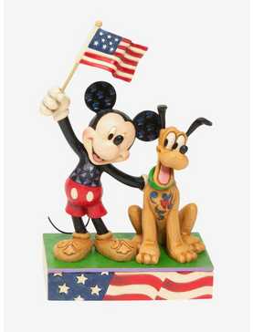 Disney Mickey Mouse and Pluto Patriotic Figure, , hi-res
