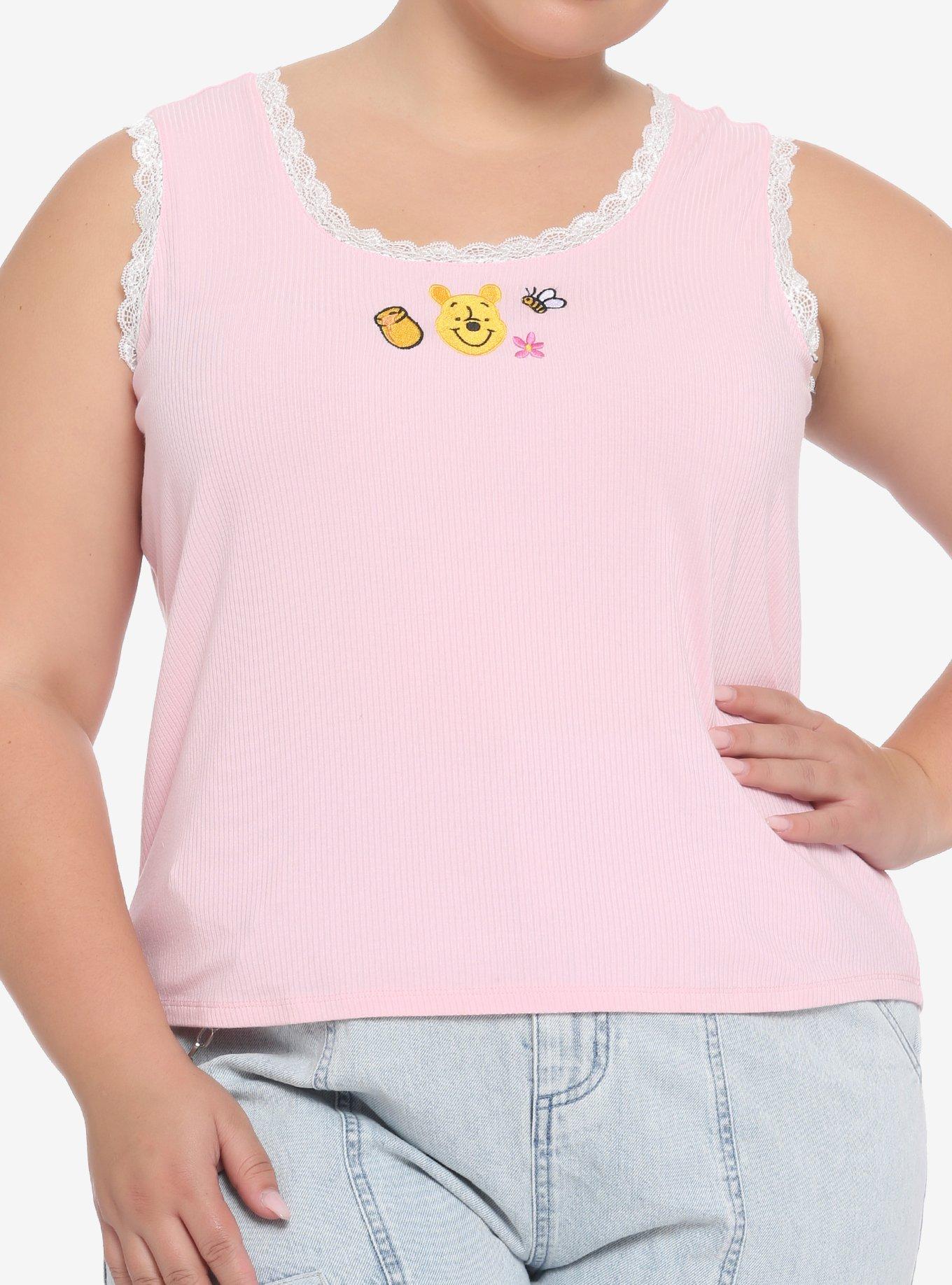 Disney Winnie The Pooh Lace Trim Girls Tank Top Plus Size, MULTI, hi-res