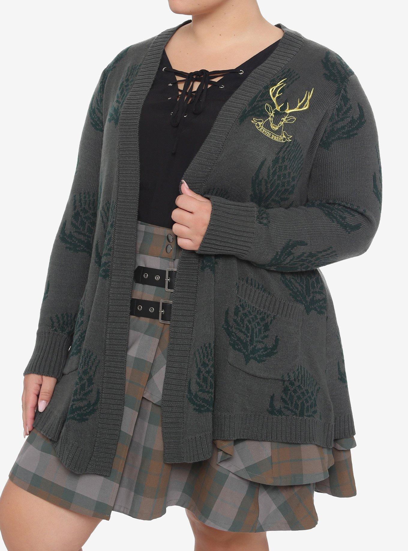 Outlander Thistle Flyaway Cardigan Plus Size, MULTI, hi-res