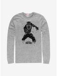 Marvel Black Panther Splattered Panther Long-Sleeve T-Shirt, ATH HTR, hi-res