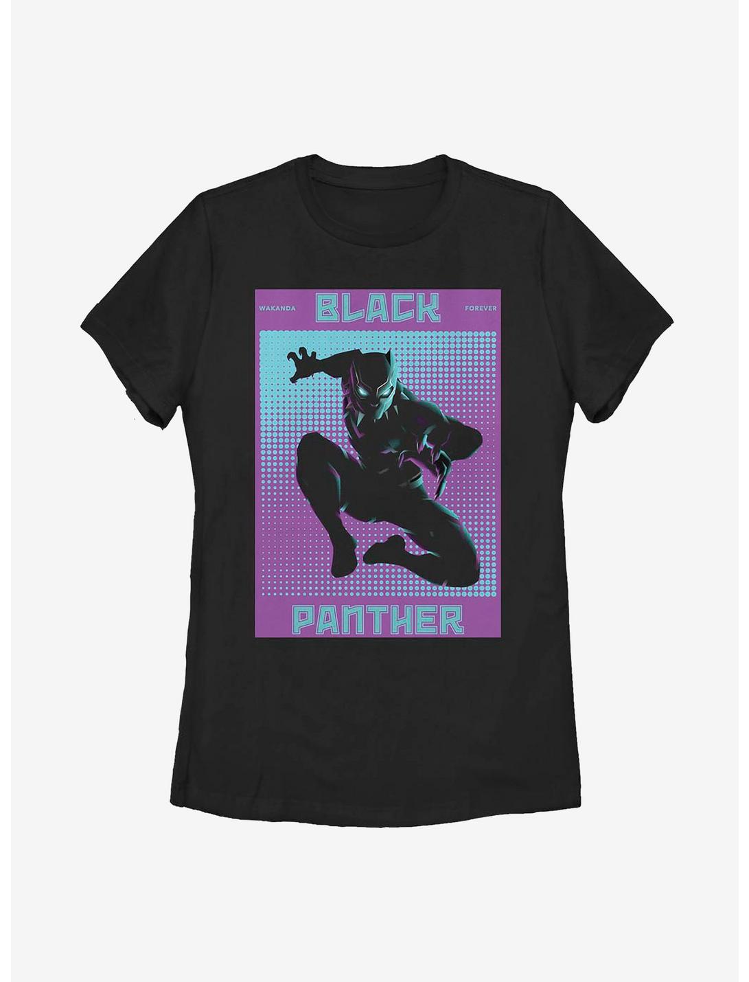 Marvel Black Panther Halftone Panther Womens T-Shirt, BLACK, hi-res