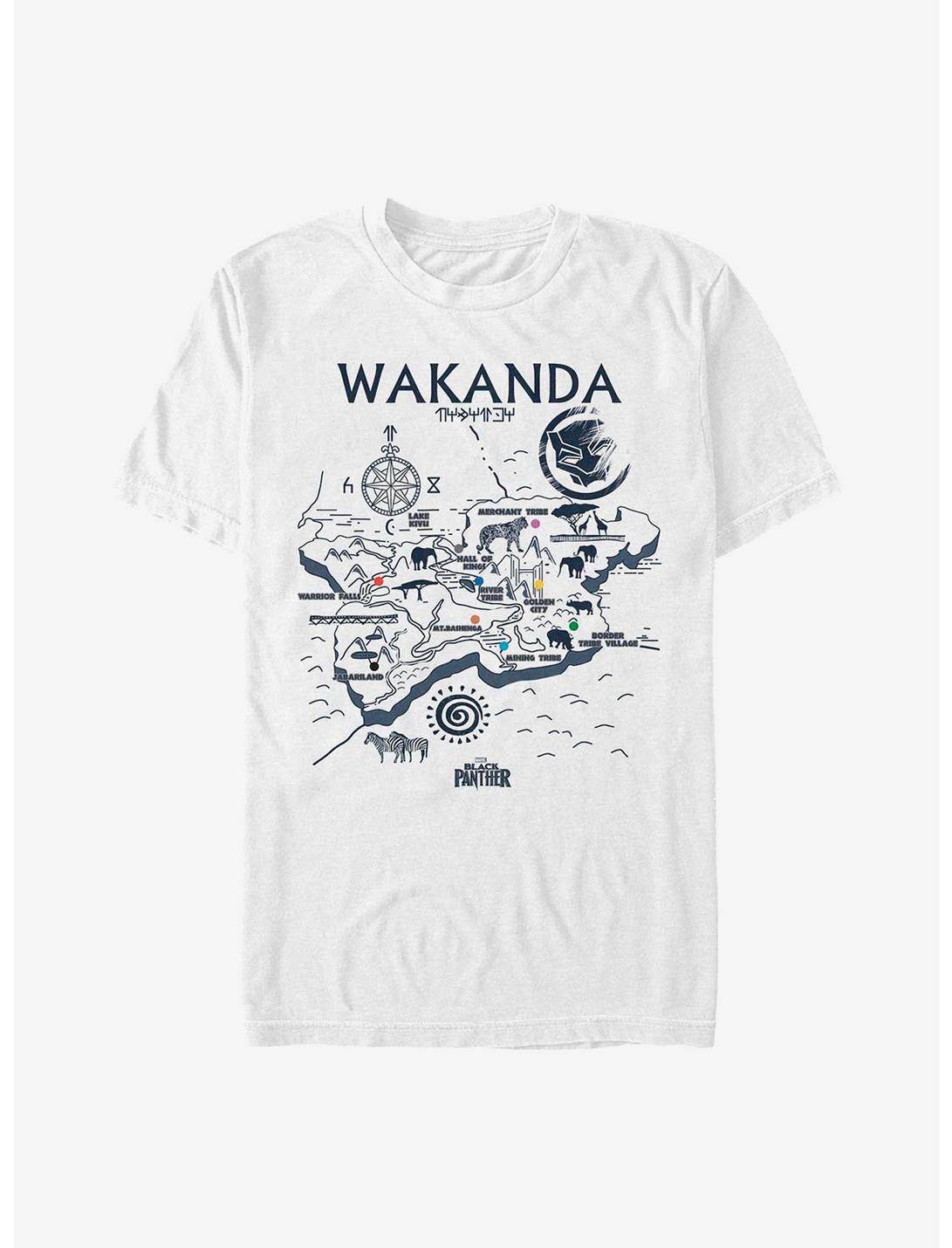 Marvel Black Panther Wakanda Map T-Shirt, WHITE, hi-res