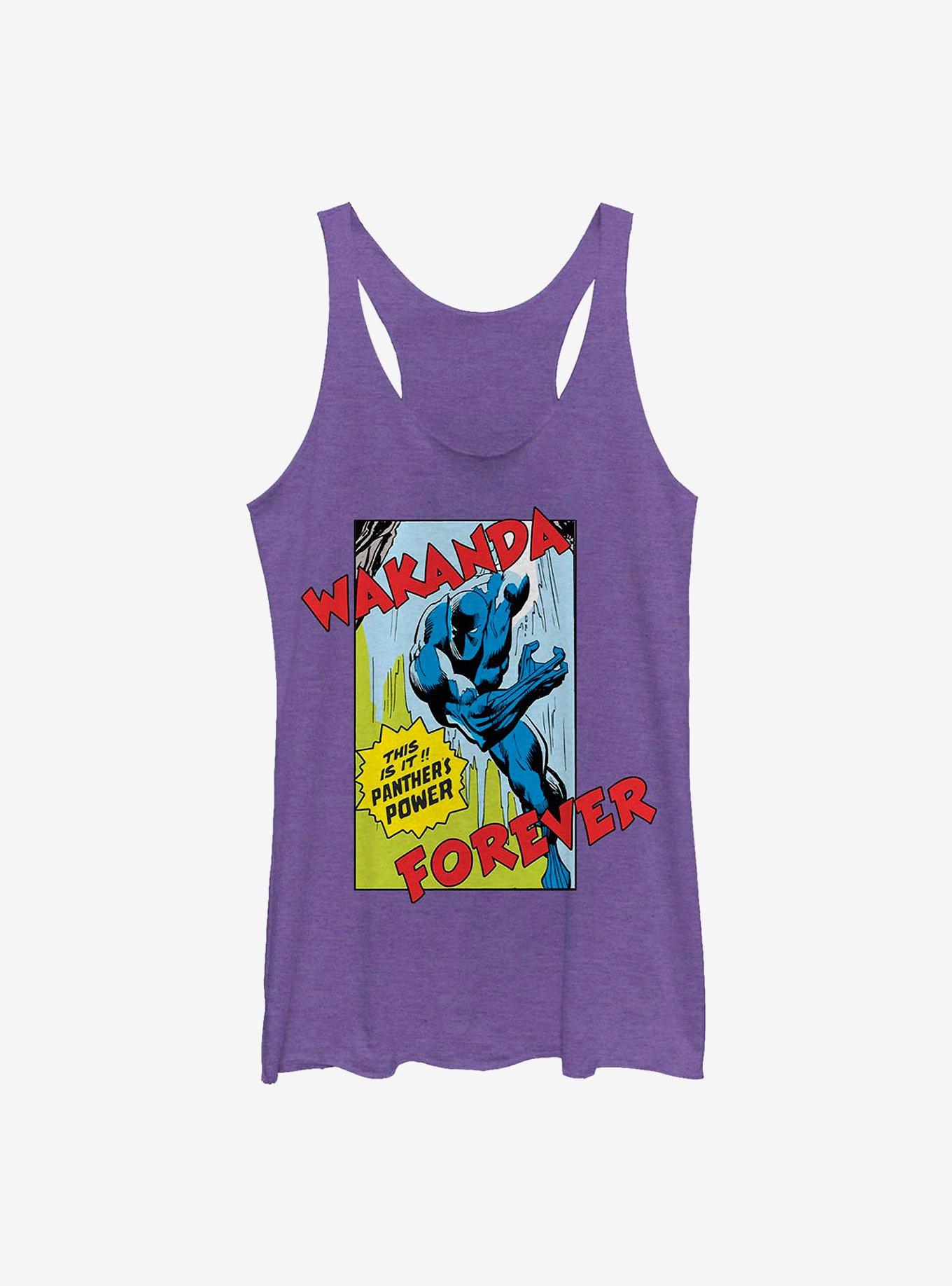 Marvel Black Panther Comic Strip Womens Tank Top, PUR HTR, hi-res