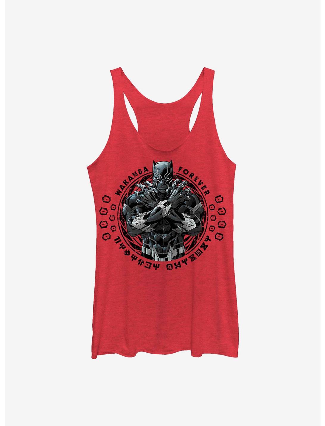 Marvel Black Panther Crossed Arms Womens Tank Top, RED HTR, hi-res