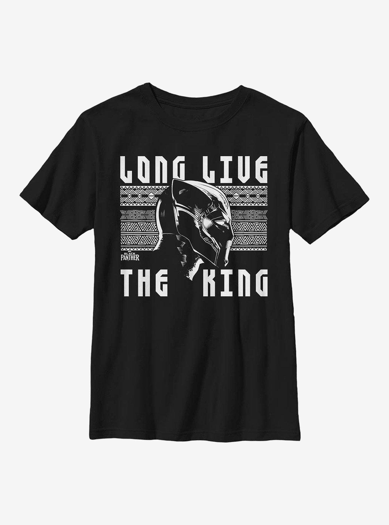 Marvel Black Panther The King Lives Youth T-Shirt, BLACK, hi-res