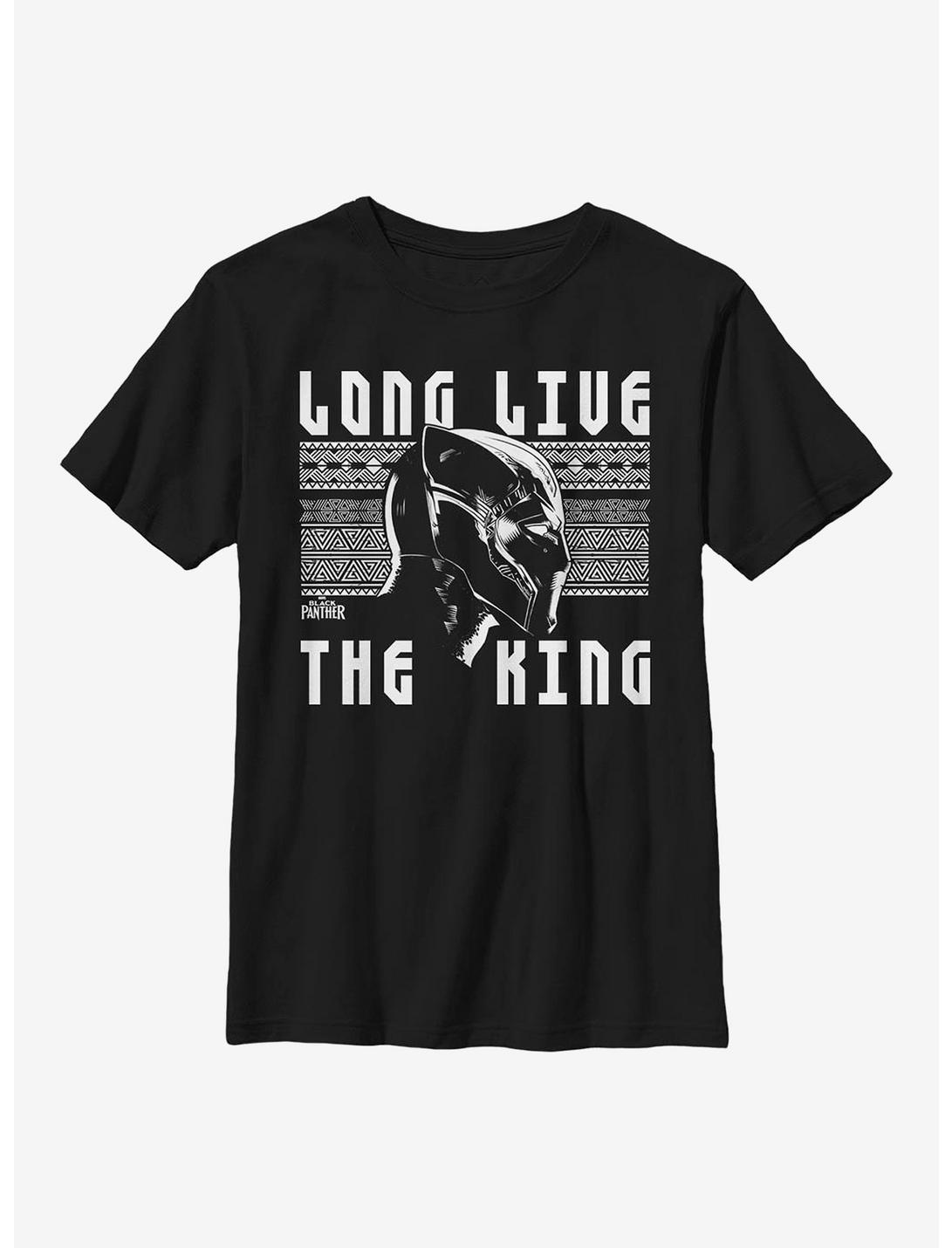 Marvel Black Panther The King Lives Youth T-Shirt, BLACK, hi-res