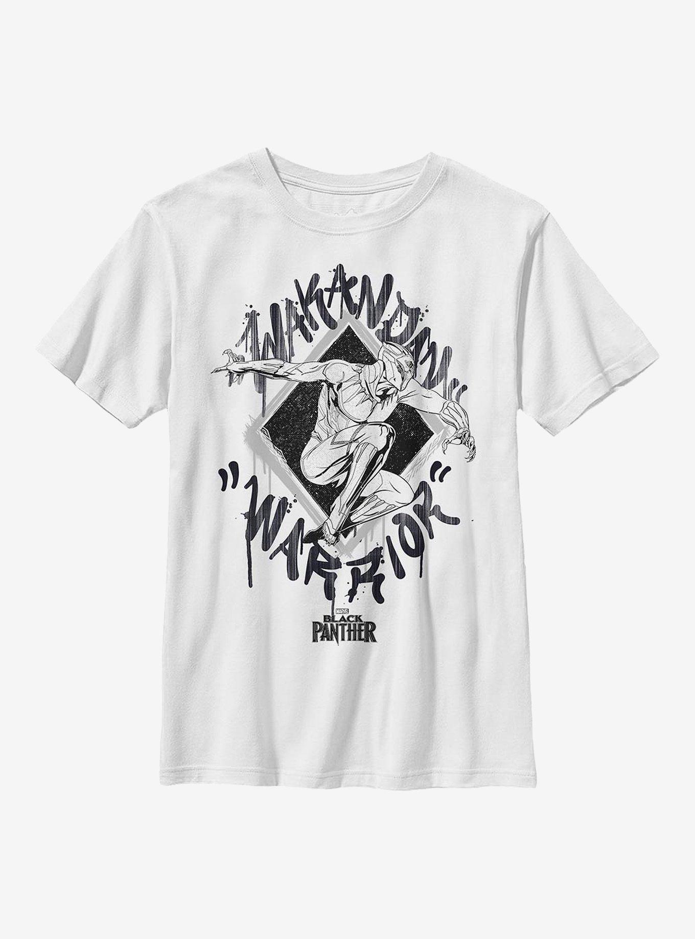 Marvel Black Panther Wakanda Warrior Youth T-Shirt, WHITE, hi-res