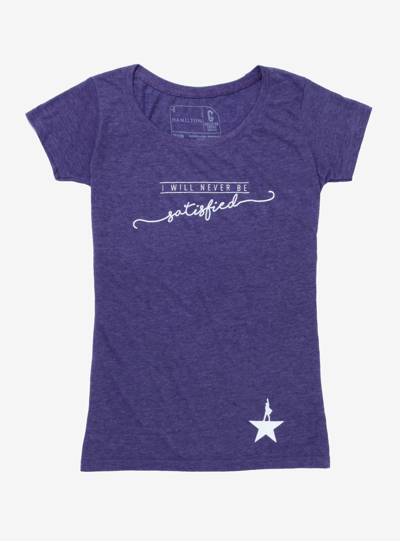 Hamilton Never Satisfied Girls T-Shirt, WHITE, hi-res