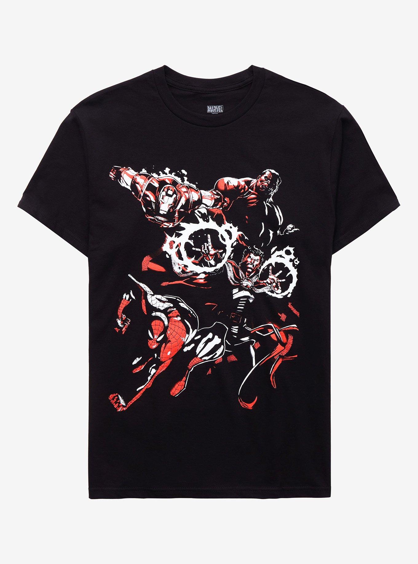 Marvel Red & White Heroes T-Shirt, BLACK, hi-res