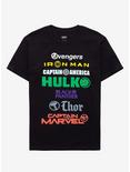 Marvel Character Title Logos T-Shirt, BLACK, hi-res