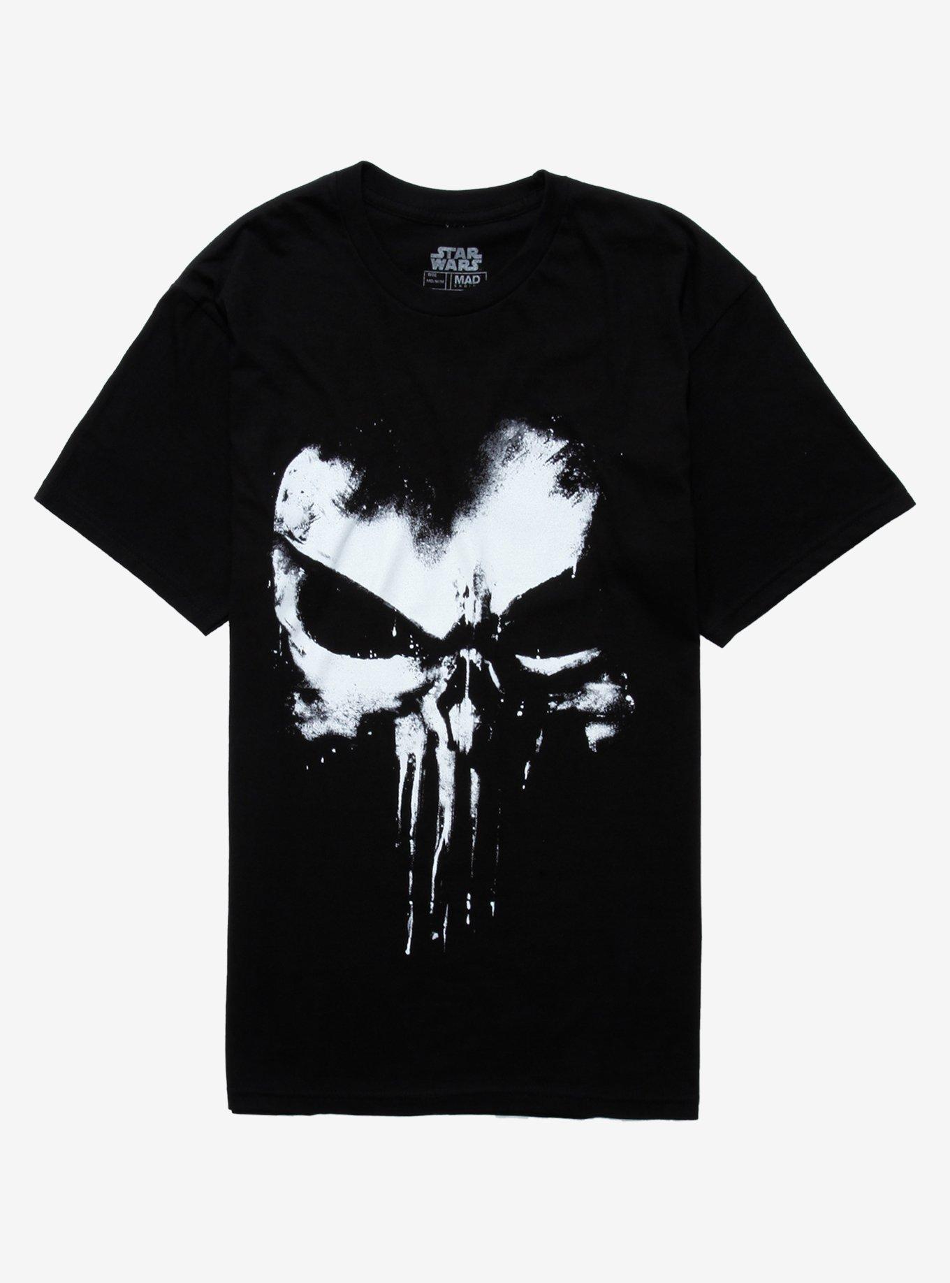 Marvel Punisher Distressed Logo T-Shirt, BLACK, hi-res