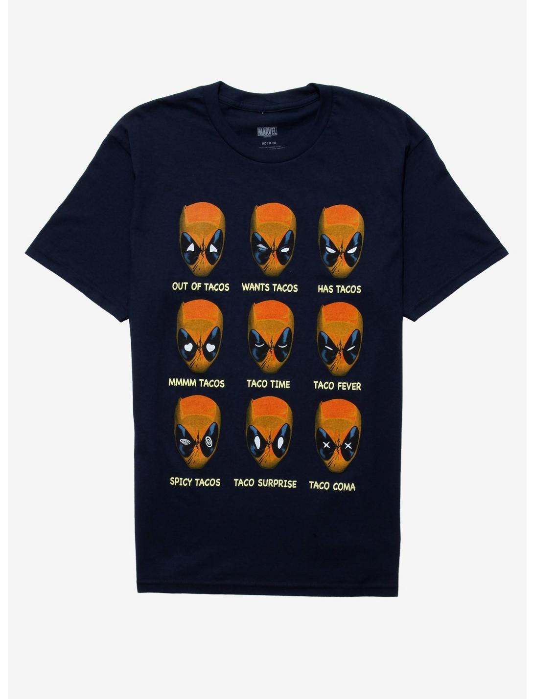 Marvel Deadpool Taco Moods T-Shirt, NAVY, hi-res