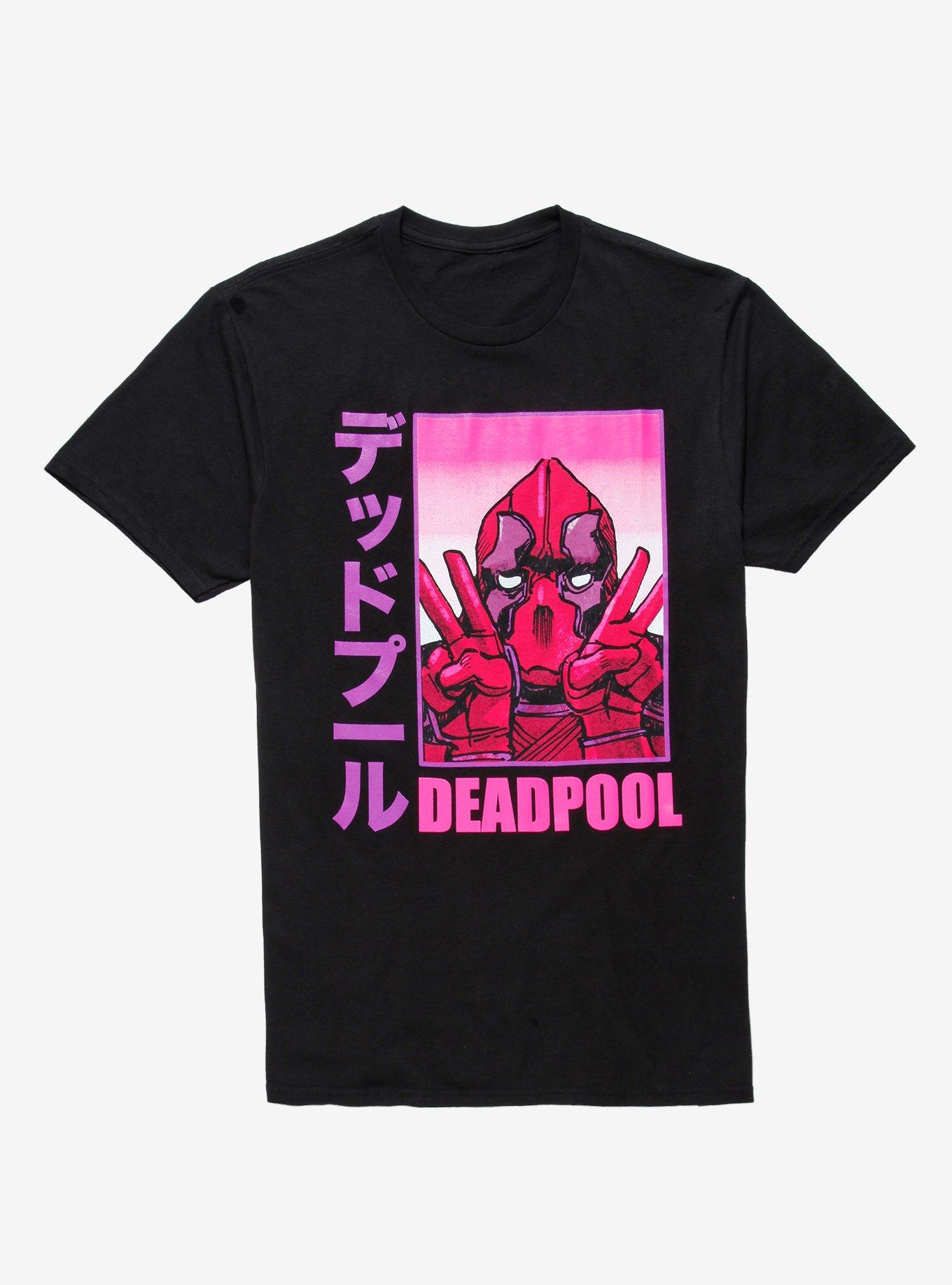 Marvel Deadpool Pink & Purple T-Shirt, BLACK, hi-res