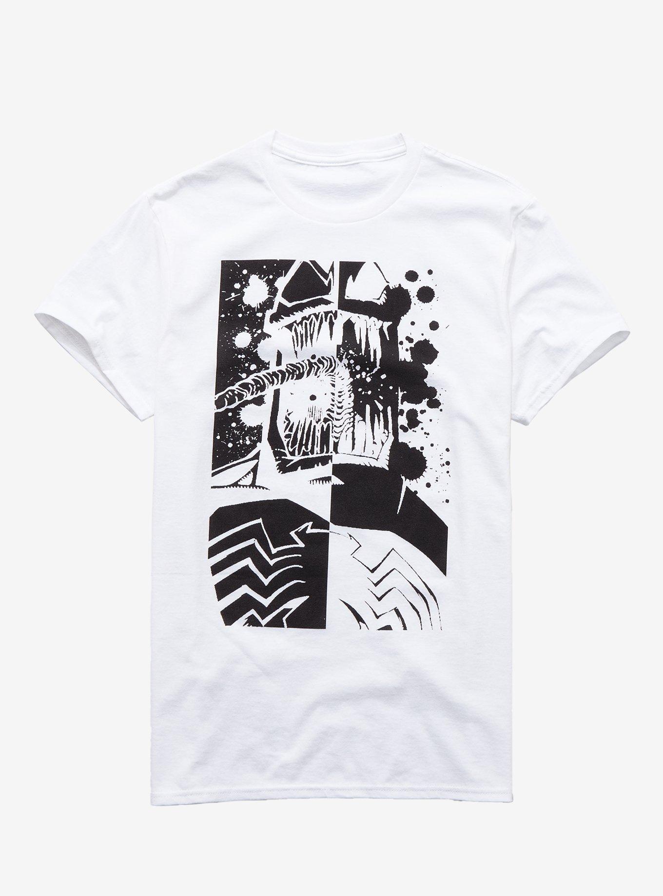 Marvel Venom Black & White Split T-Shirt | Hot Topic