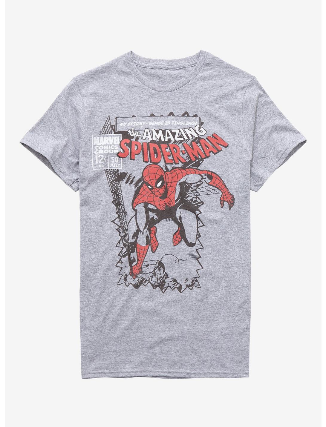 Marvel The Amazing Spider-Man Comic Book T-Shirt, GREY, hi-res
