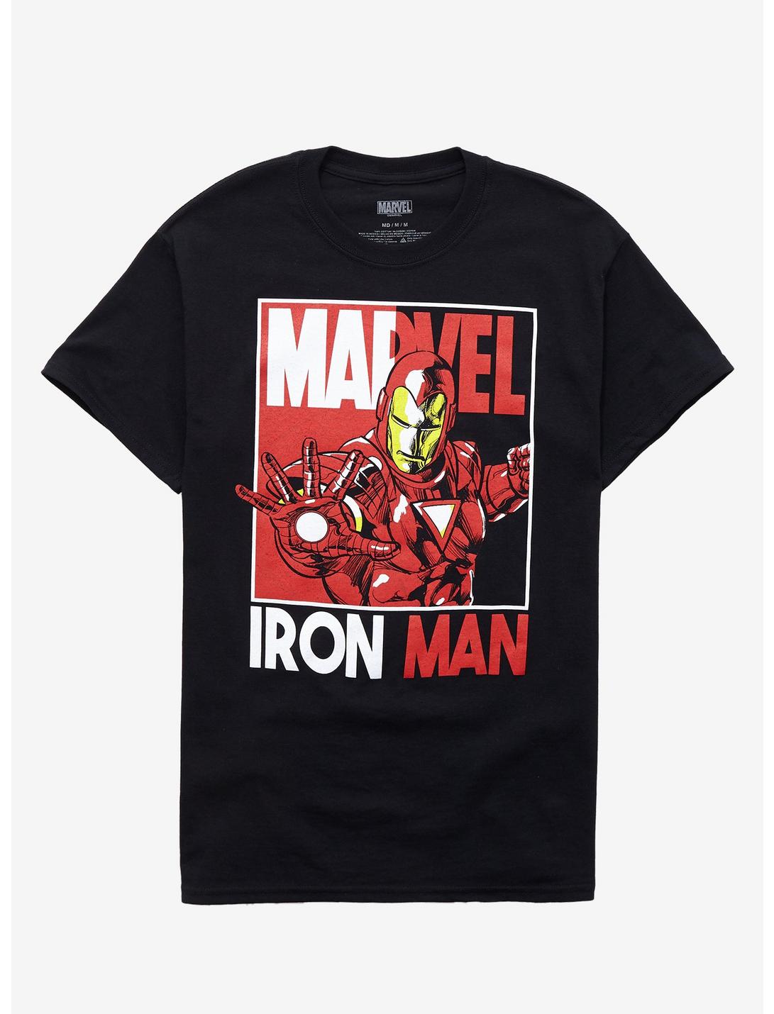 Marvel Iron Man Split Box T-Shirt, BLACK, hi-res