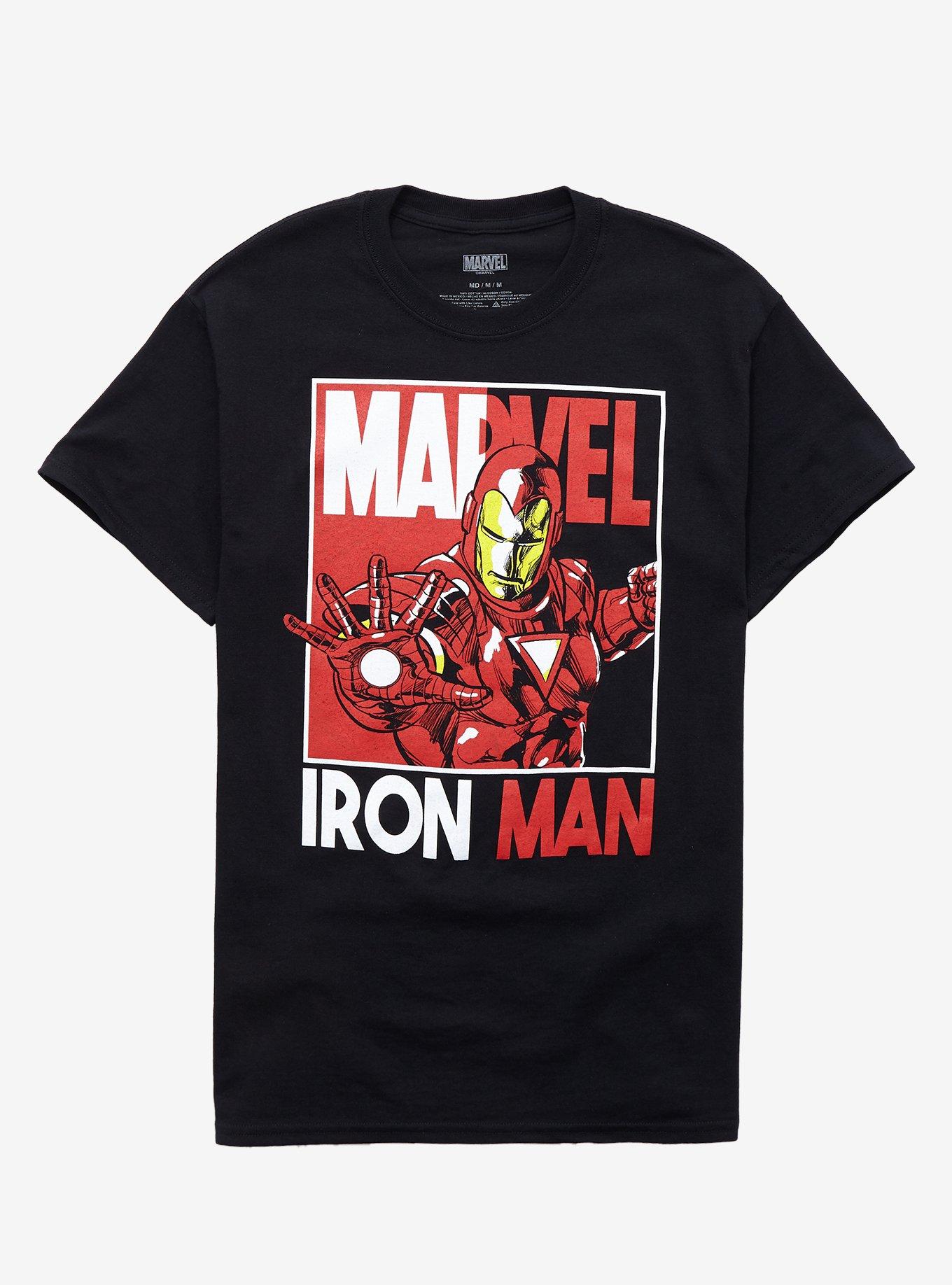 Marvel Iron Man Split Box T-Shirt, BLACK, hi-res