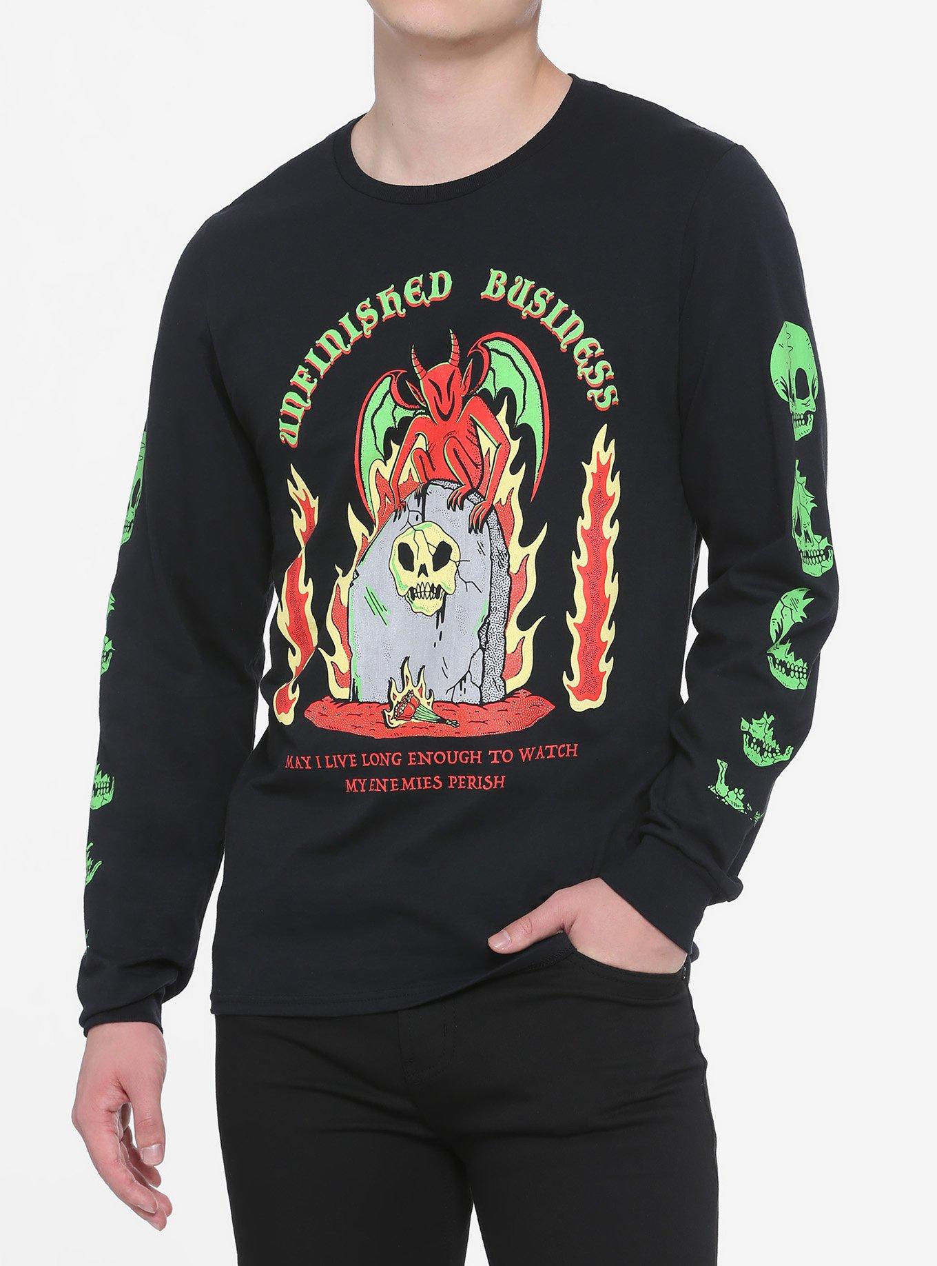 Unfinished Business Long-Sleeve T-Shirt By Wizard Of Barge, MULTI, hi-res