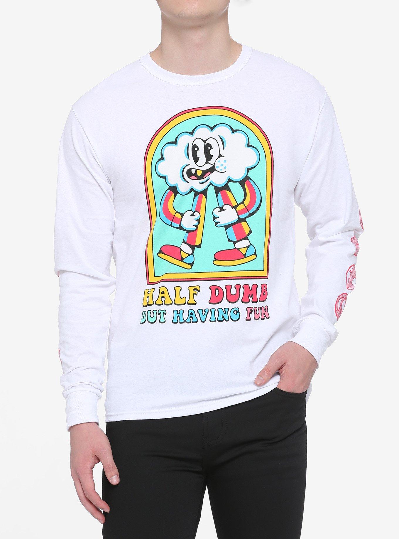 Half Dumb Cloud Long-Sleeve T-Shirt By Crocodile Jackson, MULTI, hi-res