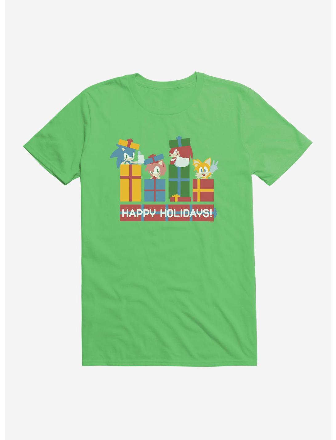 Sonic The Hedgehog Winter Gift Friends T-Shirt, KELLY GREEN, hi-res
