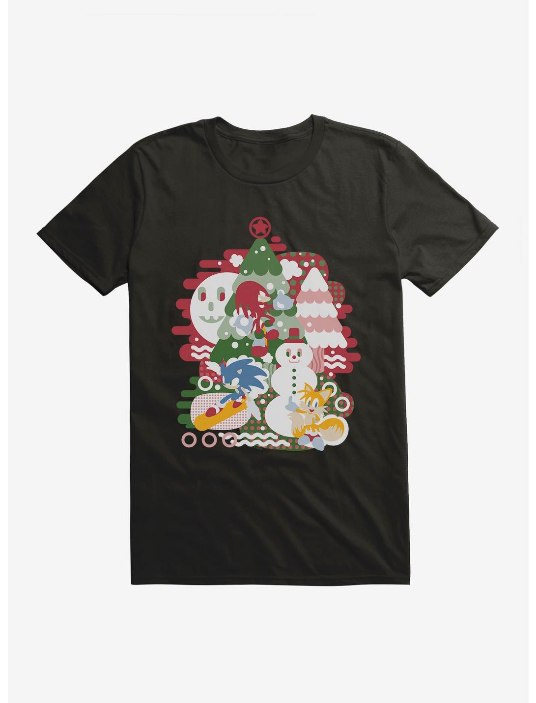 Sonic The Hedgehog Winter Snow Friends Color T-Shirt, BLACK, hi-res
