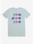 Sonic The Hedgehog Valentine Gaming Icons T-Shirt, LIGHT BLUE, hi-res