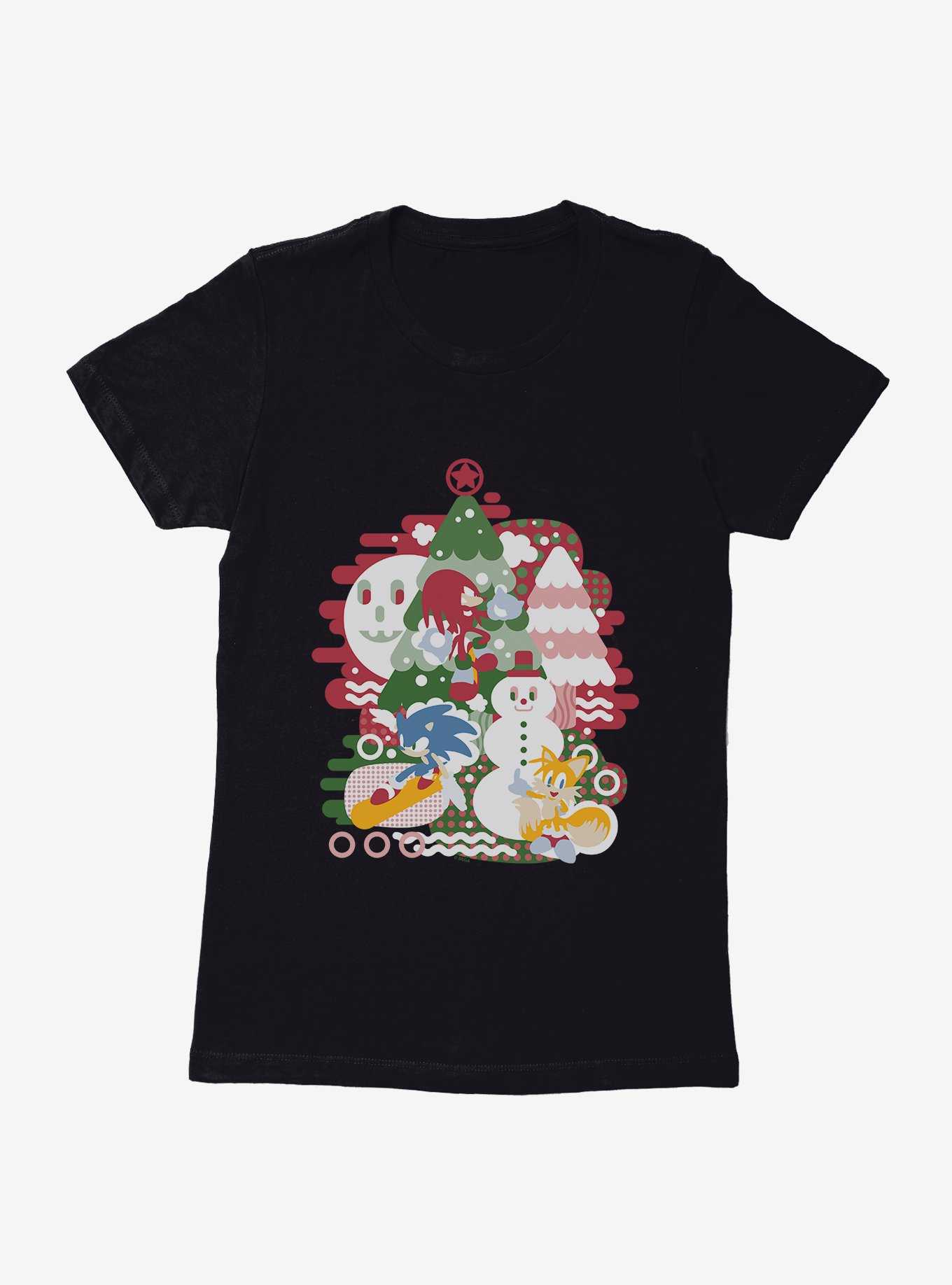 Sonic The Hedgehog Winter Snow Friends Color Womens T-Shirt, , hi-res